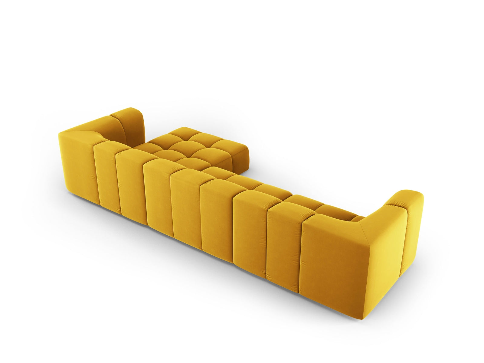 5-Sitzer Modular Ecksofa rechts Moritz in Yellow-Bluvel präsentiert im Onlineshop von KAQTU Design AG. Ecksofa rechts ist von Cosmopolitan Design