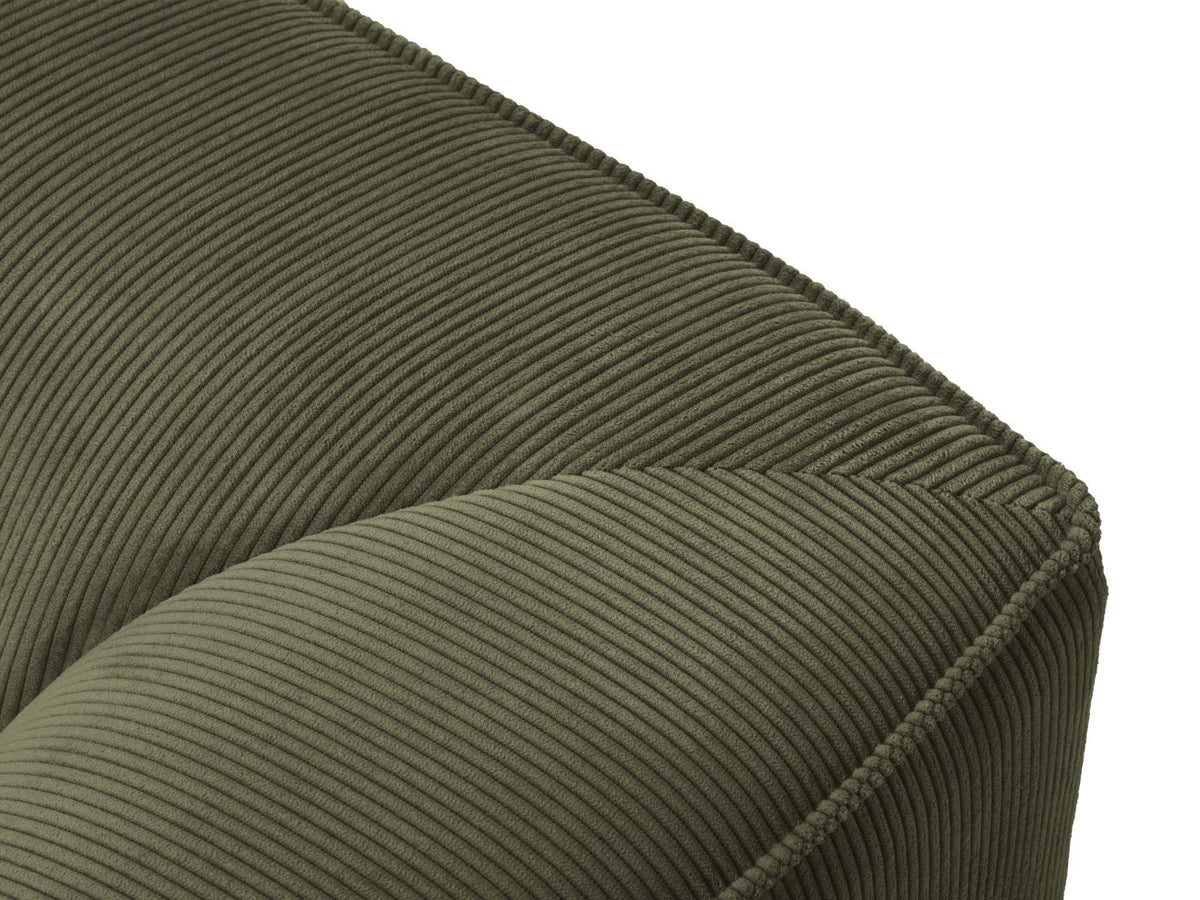 Modulares Ecksofa Siena in Light Grey-Ottawa mit Récamiere, Massivholzrahmen und schwarzen Kunststoffbeinen, 4-Sitzer, Breite 273 cm.
