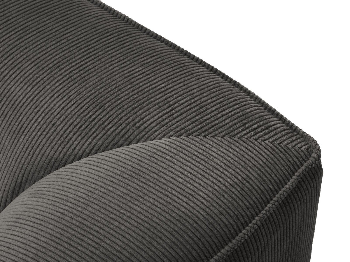 Modulares Ecksofa Siena in Light Grey-Ottawa mit Récamiere, Massivholzrahmen und schwarzen Kunststoffbeinen, 4-Sitzer, Breite 273 cm.