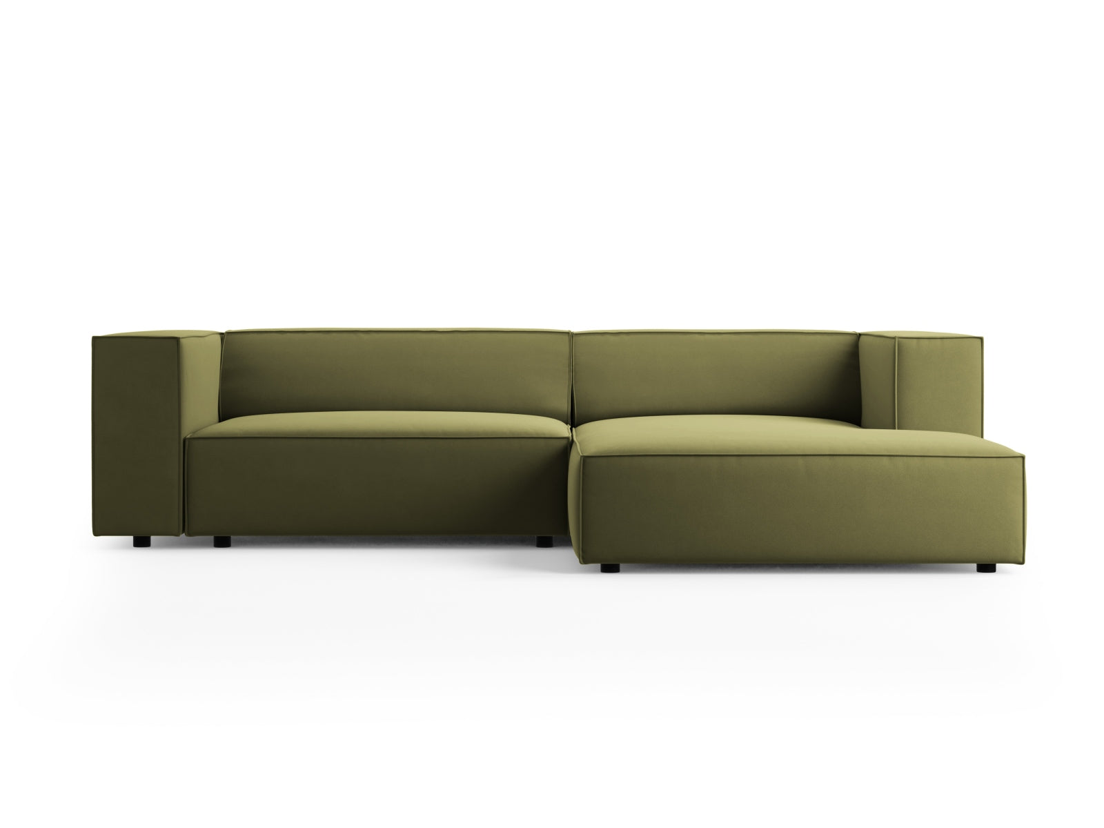 Arendal Velour Ecksofa rechts 3 Sitzer in Light Green präsentiert im Onlineshop von KAQTU Design AG. Ecksofa rechts ist von Cosmopolitan Design