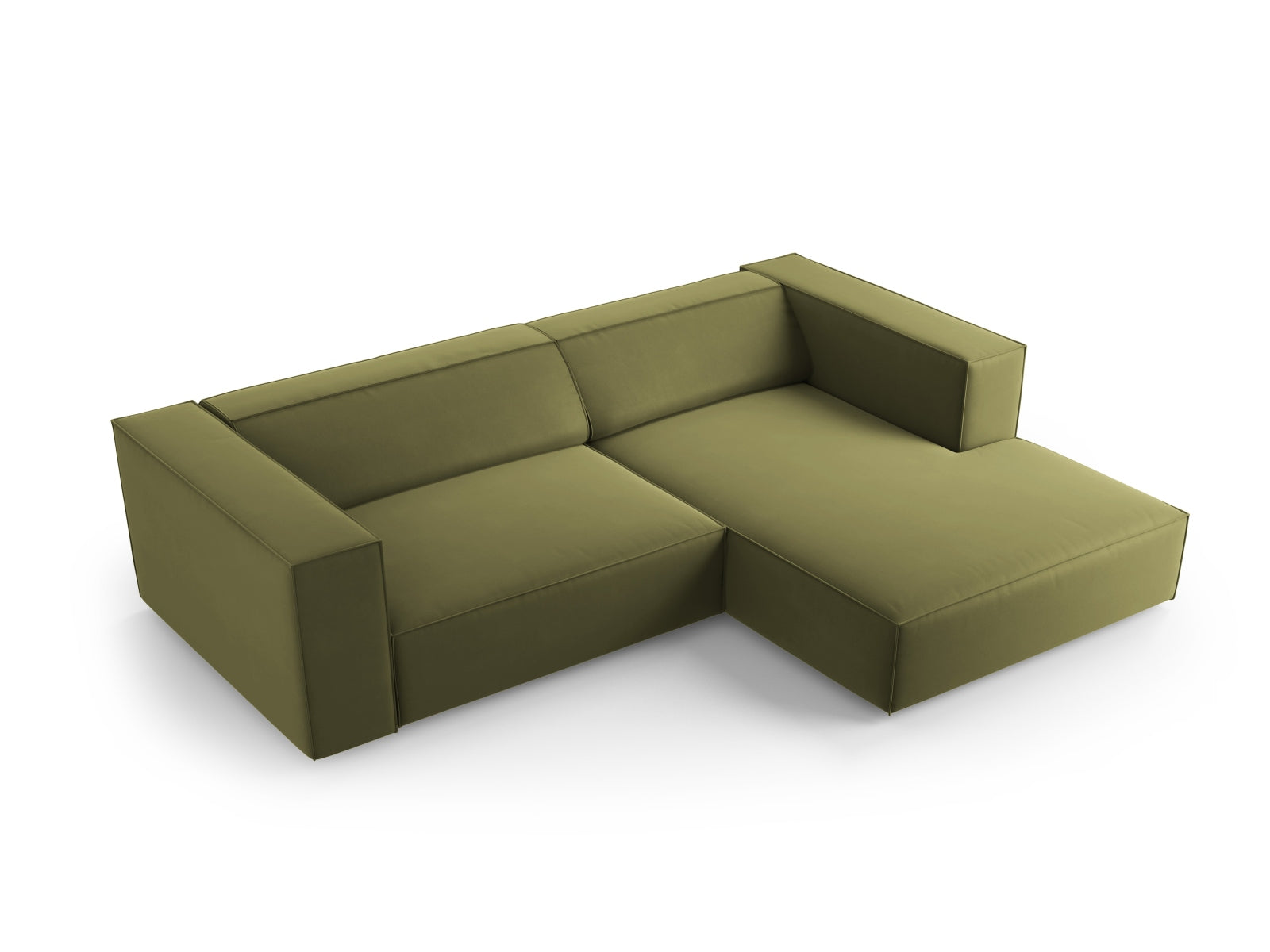 Entdecken Sie das stilvolle Arendal Velour Ecksofa rechts 3 Sitzer von Cosmopolitan Design – ideal für moderne Wohnräume und gemütliche Abende.