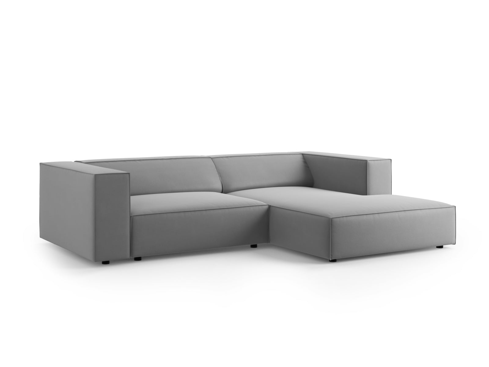 Erleben Sie das elegante Arendal Velour Ecksofa rechts 3 Sitzer von Cosmopolitan Design – perfekt für stilvolle Wohnräume und entspannte Stunden.