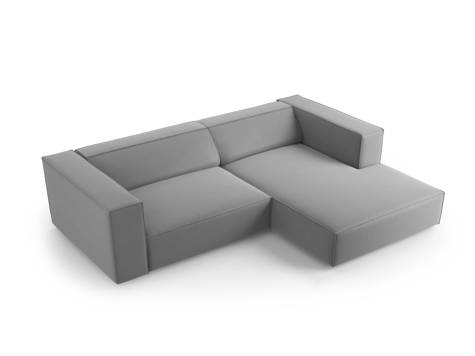 Erleben Sie das elegante Arendal Velour Ecksofa rechts 3 Sitzer von Cosmopolitan Design – perfekt für stilvolle Wohnräume und entspannte Stunden.