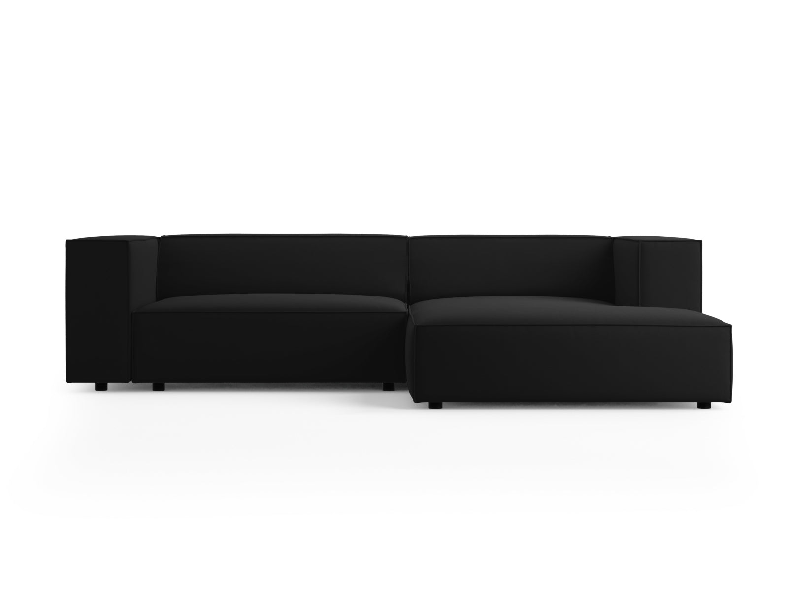 Arendal Velour Ecksofa rechts 3 Sitzer in Black präsentiert im Onlineshop von KAQTU Design AG. Ecksofa rechts ist von Cosmopolitan Design