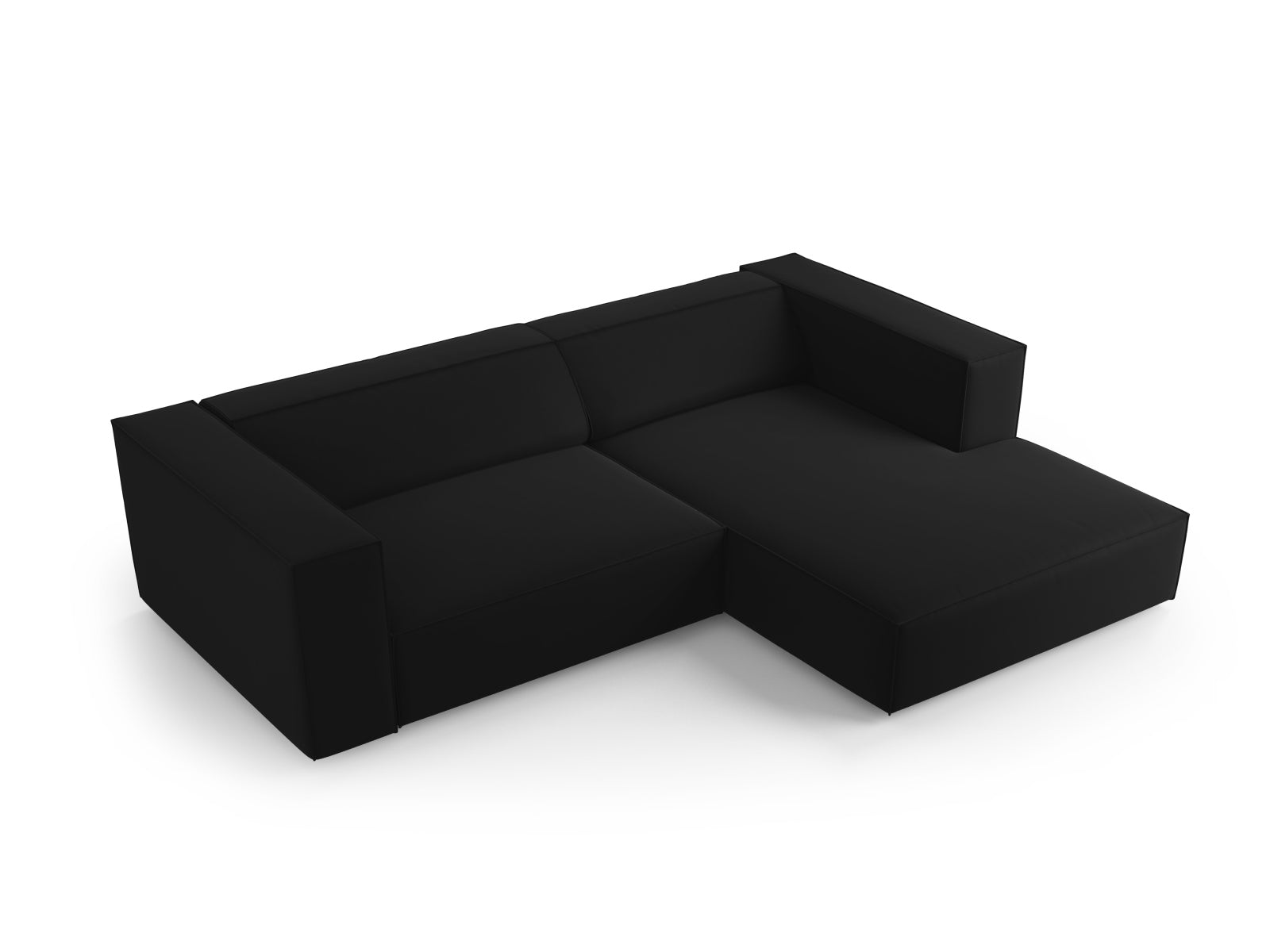 Erleben Sie das elegante Arendal Velour Ecksofa rechts 3 Sitzer von Cosmopolitan Design – perfekt für stilvolle Wohnräume und entspannte Stunden.