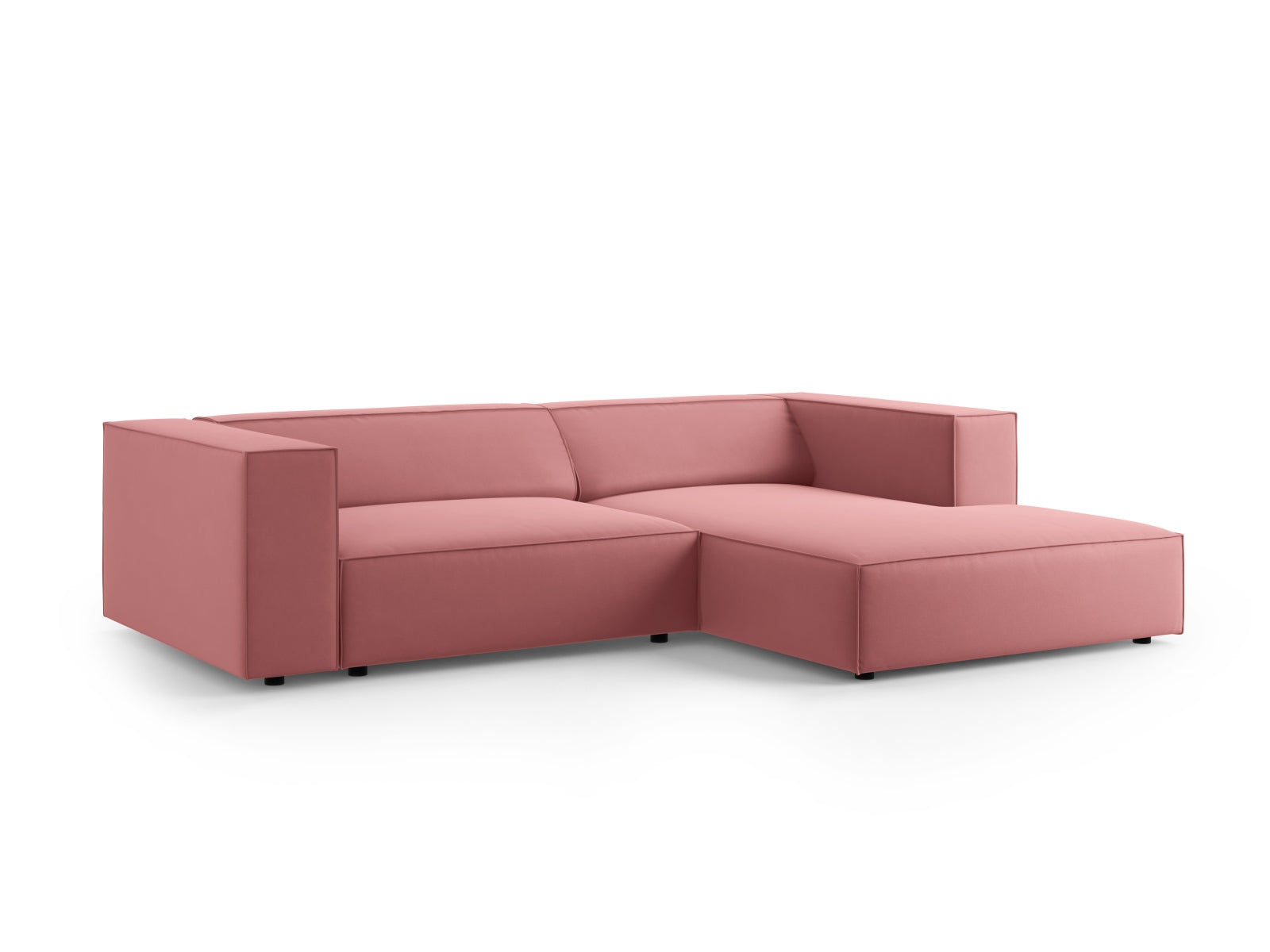 Erleben Sie das elegante Arendal Velour Ecksofa rechts 3 Sitzer von Cosmopolitan Design – perfekt für stilvolle Wohnräume und entspannte Stunden.