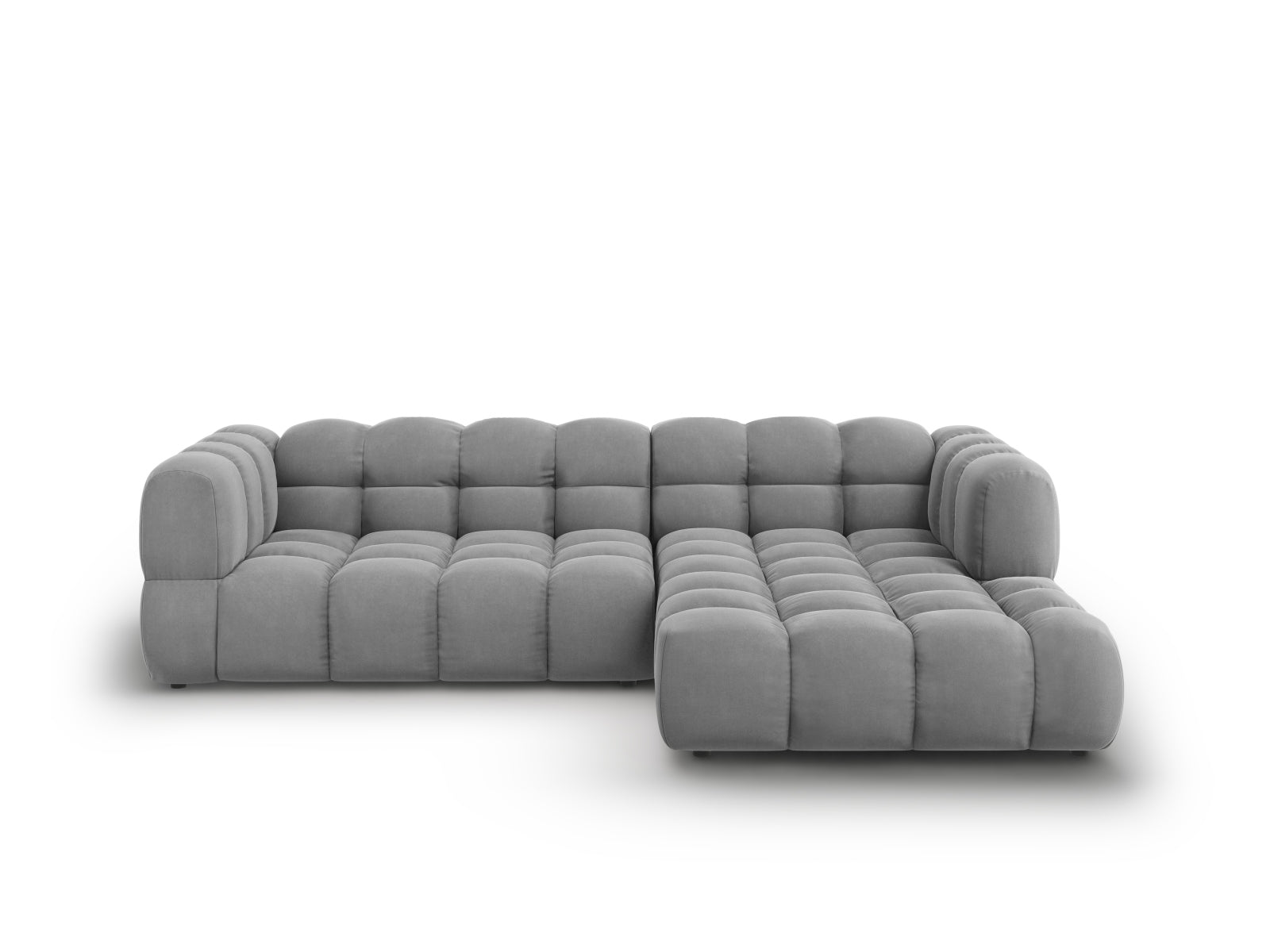 Modulares Ecksofa in edlem Velours, 4-Sitzer, rechte Ausführung, perfekt für moderne Wohnkonzepte von Cosmopolitan Design.