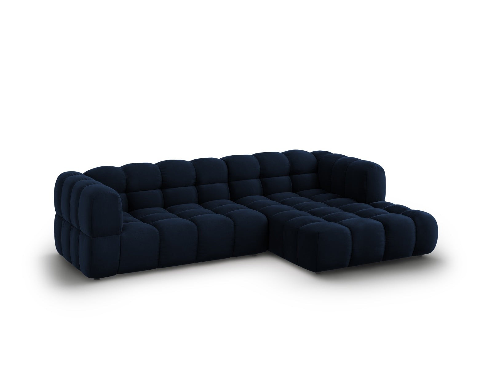 Elegantes modulares Ecksofa in hochwertigem Velours, rechte Variante, 4-Sitzer mit 162 cm, ideal für stilvolle und einladende Wohnräume.
