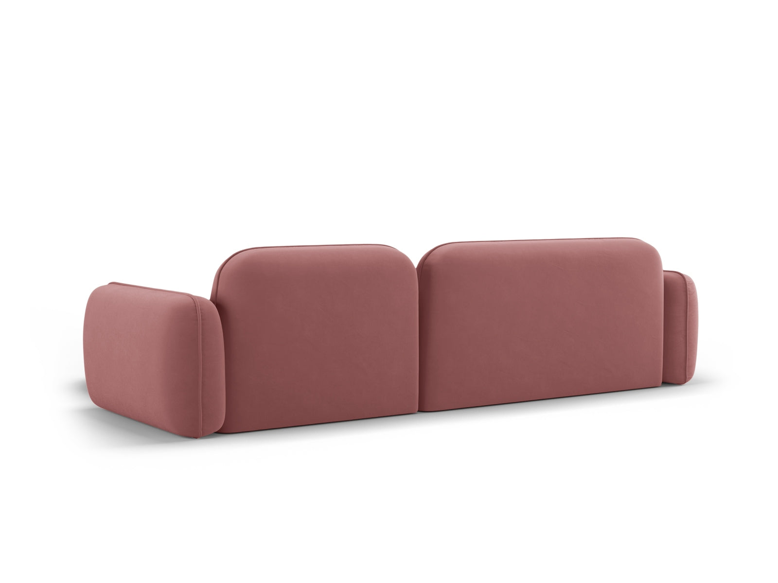 Modulares Ecksofa Sydney in zartem Flamingo, 4-Sitzer, ideal für moderne Wohnkonzepte und gemütliche Entspannungsecken.