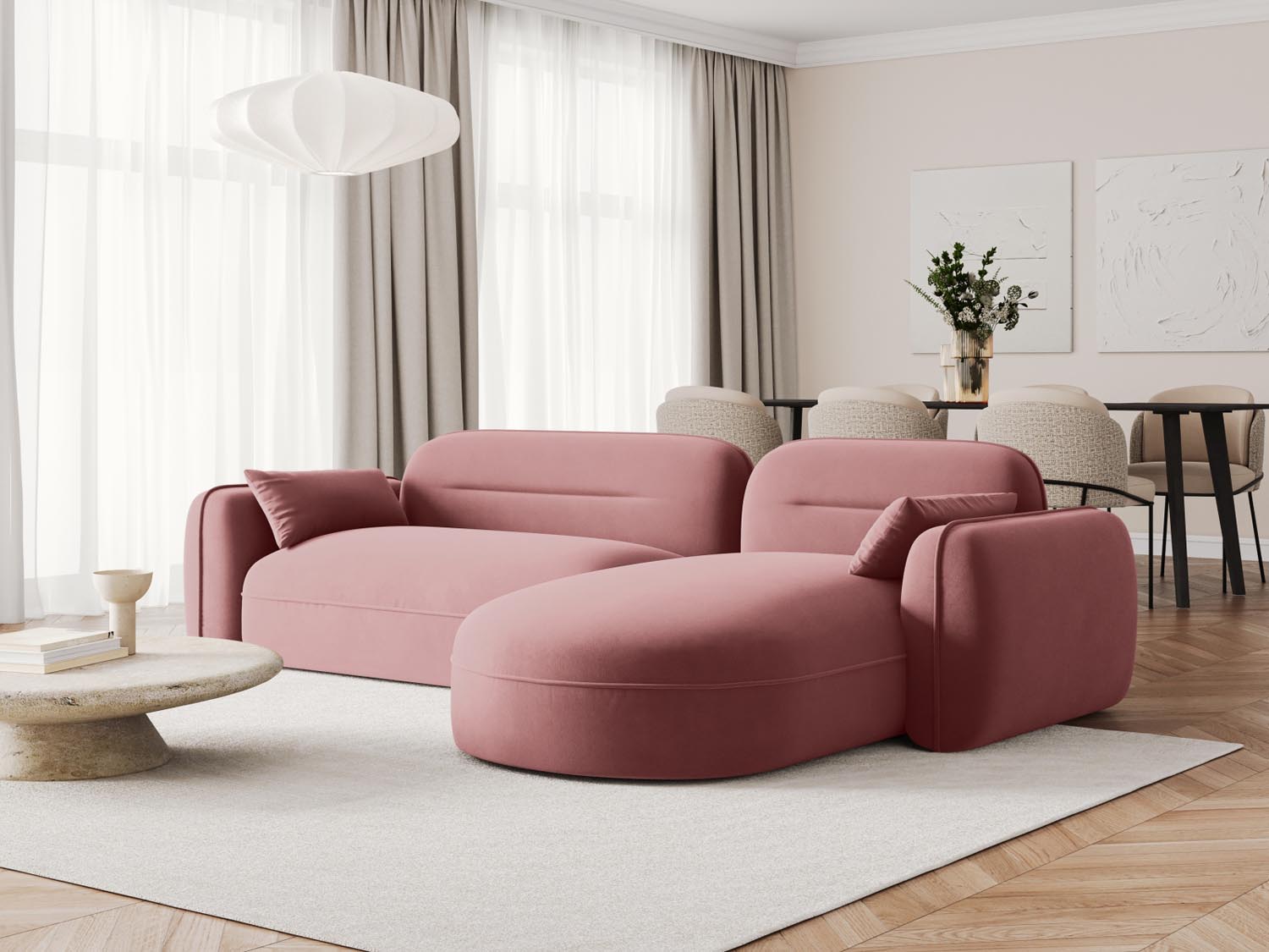 Entdecken Sie das Sydney Velour Modular Ecksofa rechts von Cosmopolitan Design – ein elegantes 4-Sitzer Sofa, das modernen Komfort und stilvolles Design vereint.