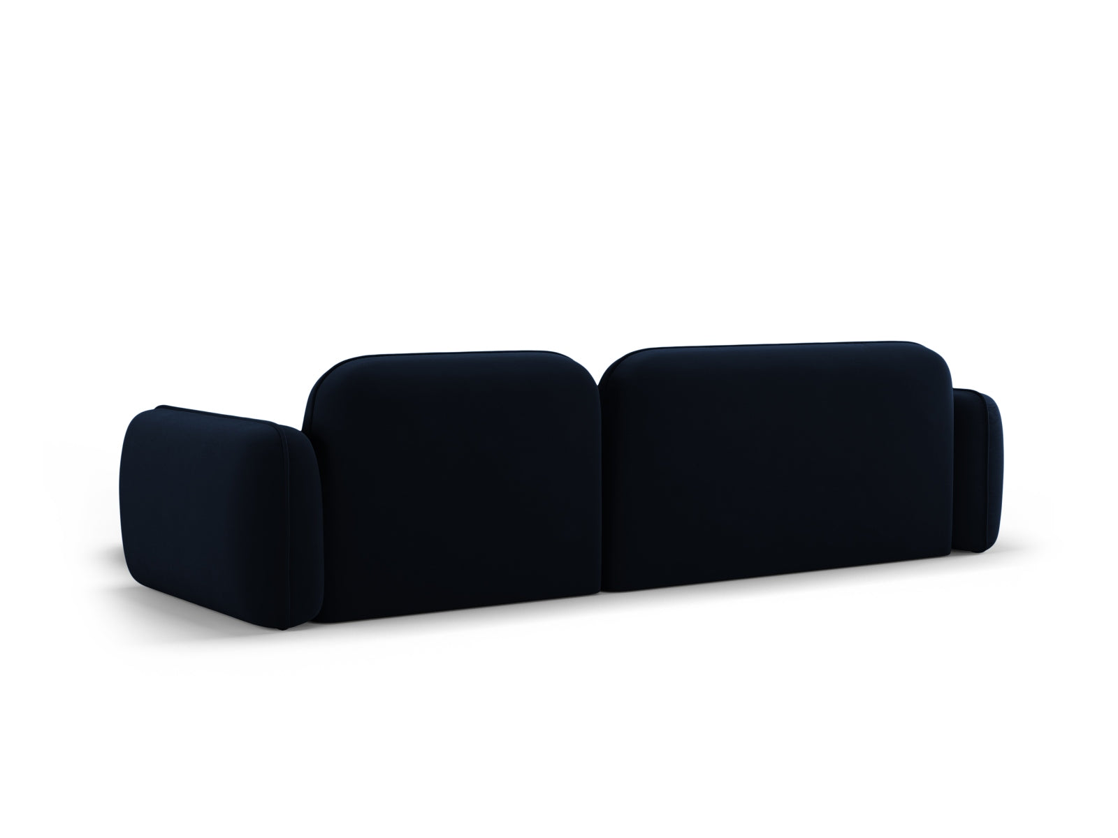 Modulares Ecksofa Sydney in royalblauem Velours, perfekt für vier Personen, bietet eine stilvolle und bequeme Sitzgelegenheit für Ihr Zuhause.