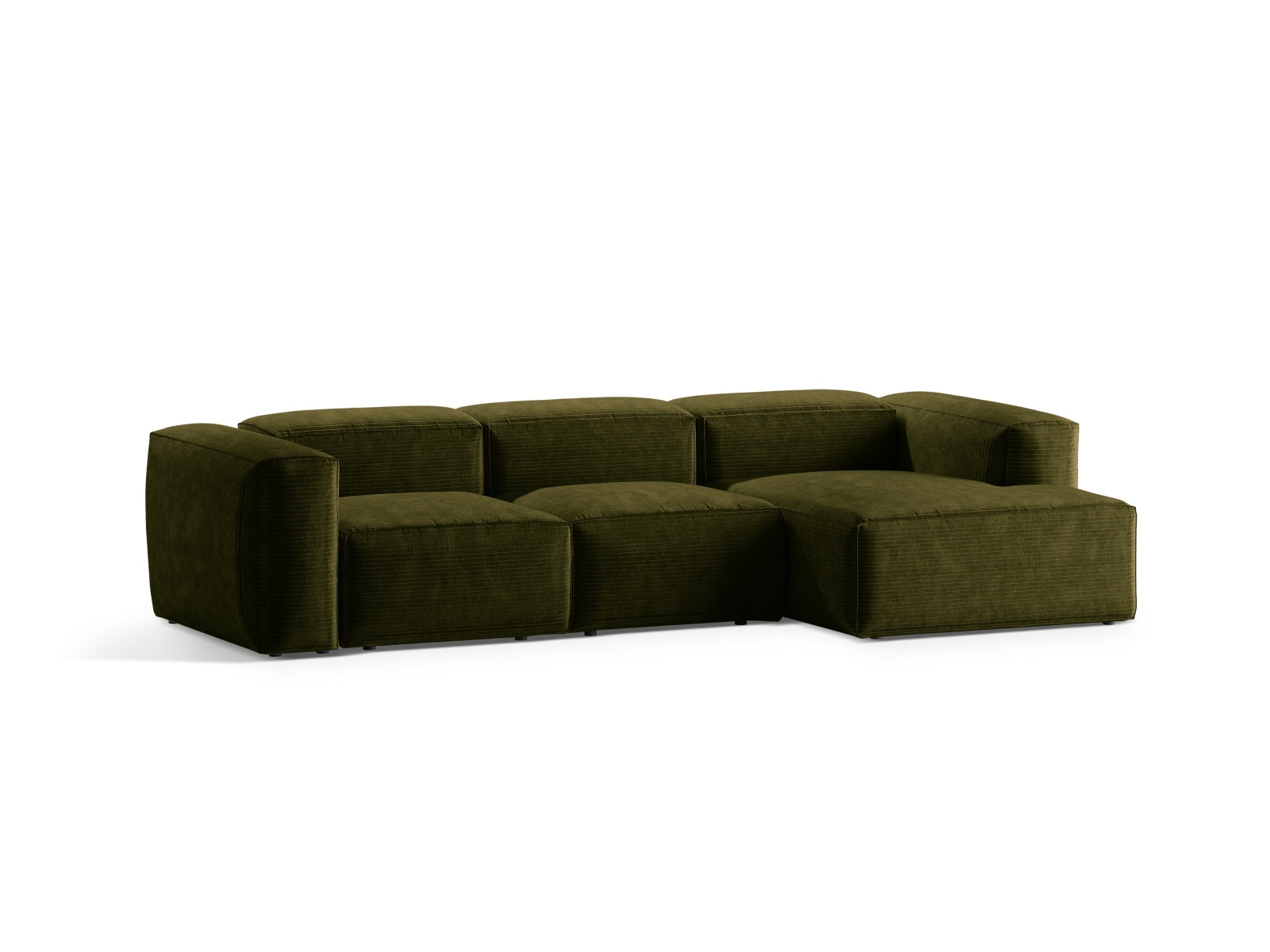 Bergamo Modular Ecksofa rechts 3 Sitzer in Green-Perla präsentiert im Onlineshop von KAQTU Design AG. Ecksofa rechts ist von Cosmopolitan Design