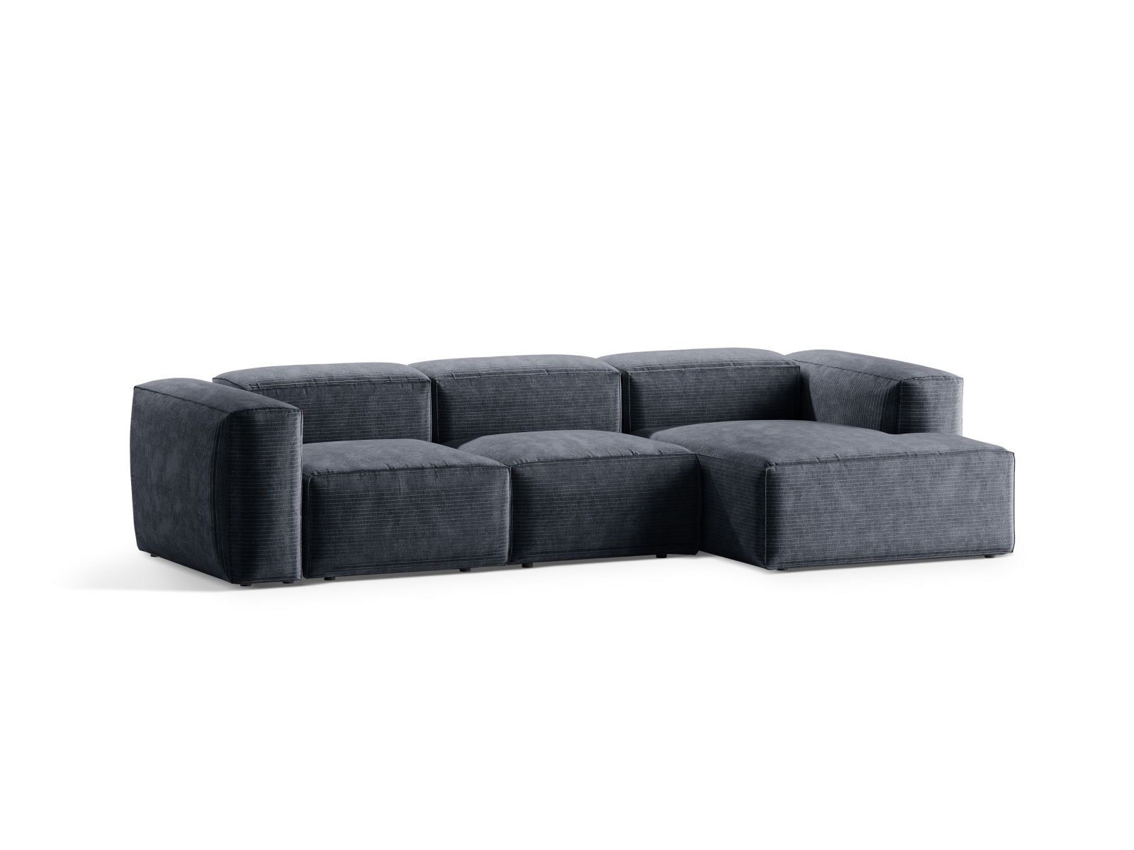 Bergamo Modular Ecksofa rechts 3 Sitzer in Muted Blue-Perla präsentiert im Onlineshop von KAQTU Design AG. Ecksofa rechts ist von Cosmopolitan Design