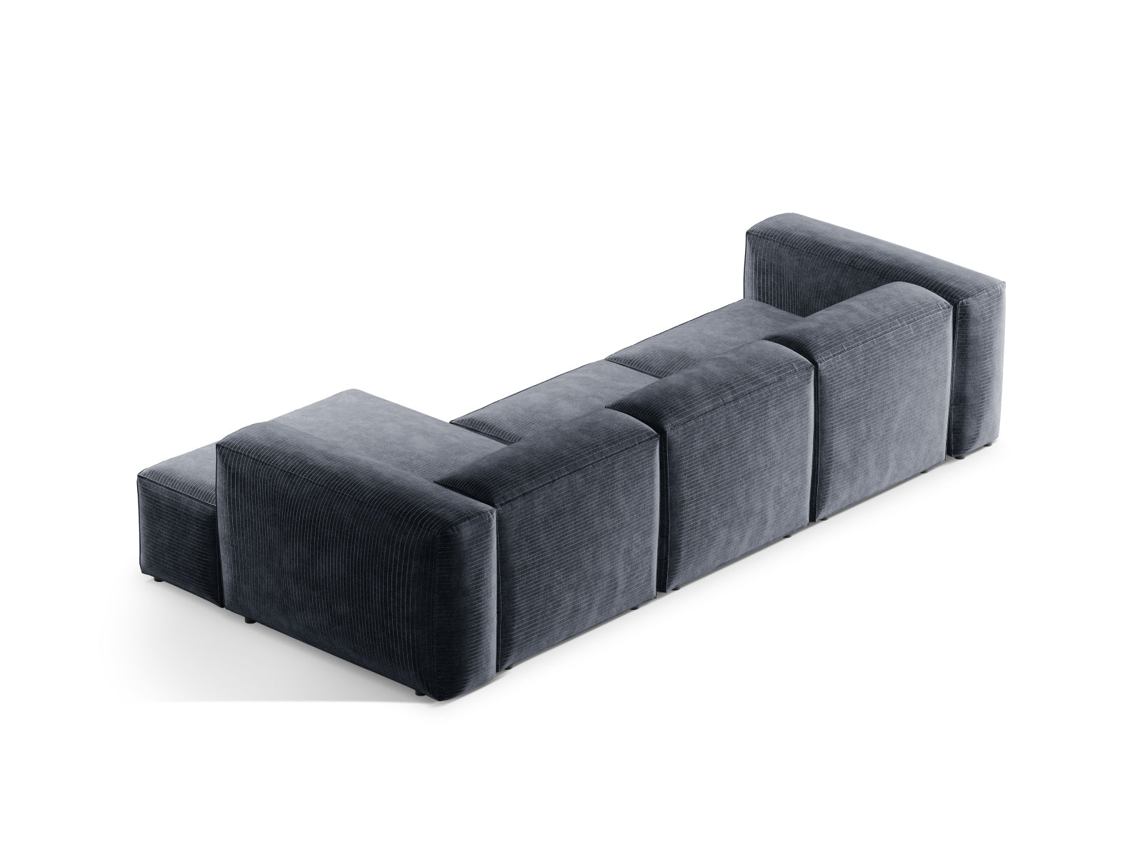 Bergamo Modular Ecksofa rechts 3 Sitzer in Muted Blue-Perla präsentiert im Onlineshop von KAQTU Design AG. Ecksofa rechts ist von Cosmopolitan Design