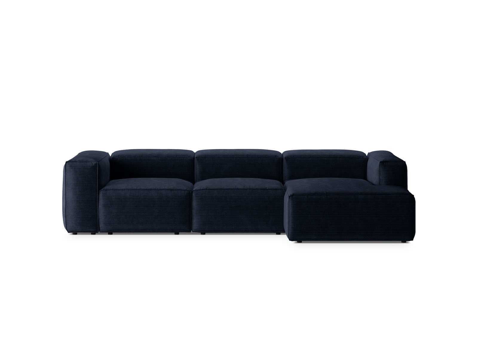 Bergamo Modular Ecksofa rechts 3 Sitzer in Navy Blue-Perla präsentiert im Onlineshop von KAQTU Design AG. Ecksofa rechts ist von Cosmopolitan Design