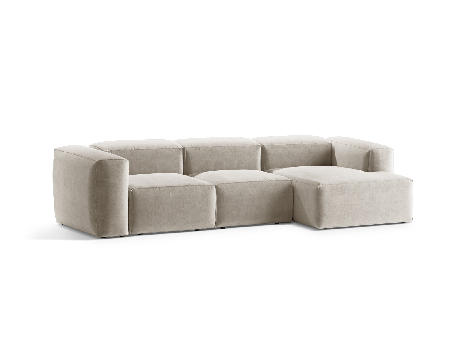 Bergamo Modular Ecksofa rechts 3 Sitzer in Beige-Liberty präsentiert im Onlineshop von KAQTU Design AG. Ecksofa rechts ist von Cosmopolitan Design