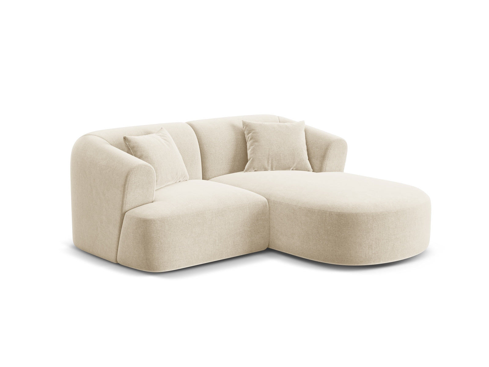 Elegantes 3-Sitzer Ecksofa Campi in hellem Beige, ideal für stilvolle Wohnräume. Modular und bequem, perfekt für entspannte Abende.