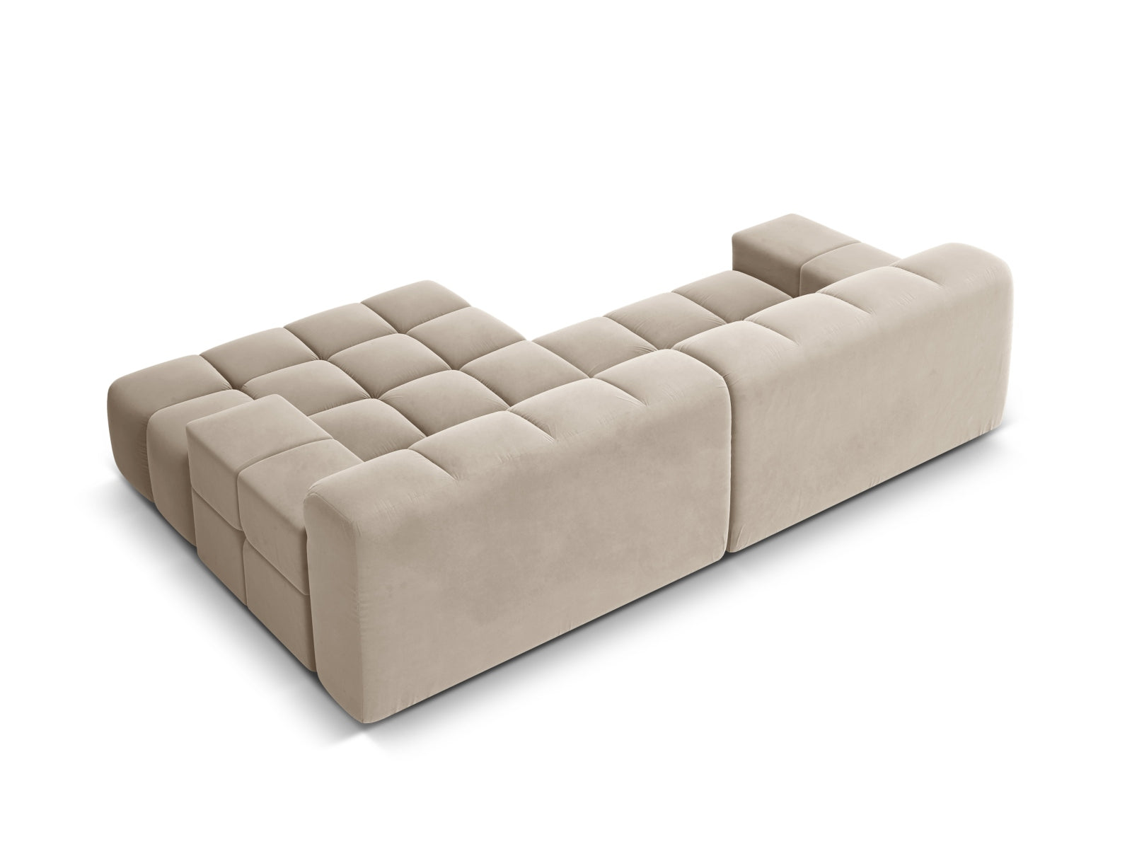 Modernes 2-Sitzer Ecksofa rechts Hawaii in sanftem Beige, ideal für gemütliche Wohnräume und stilvolle Akzente.
