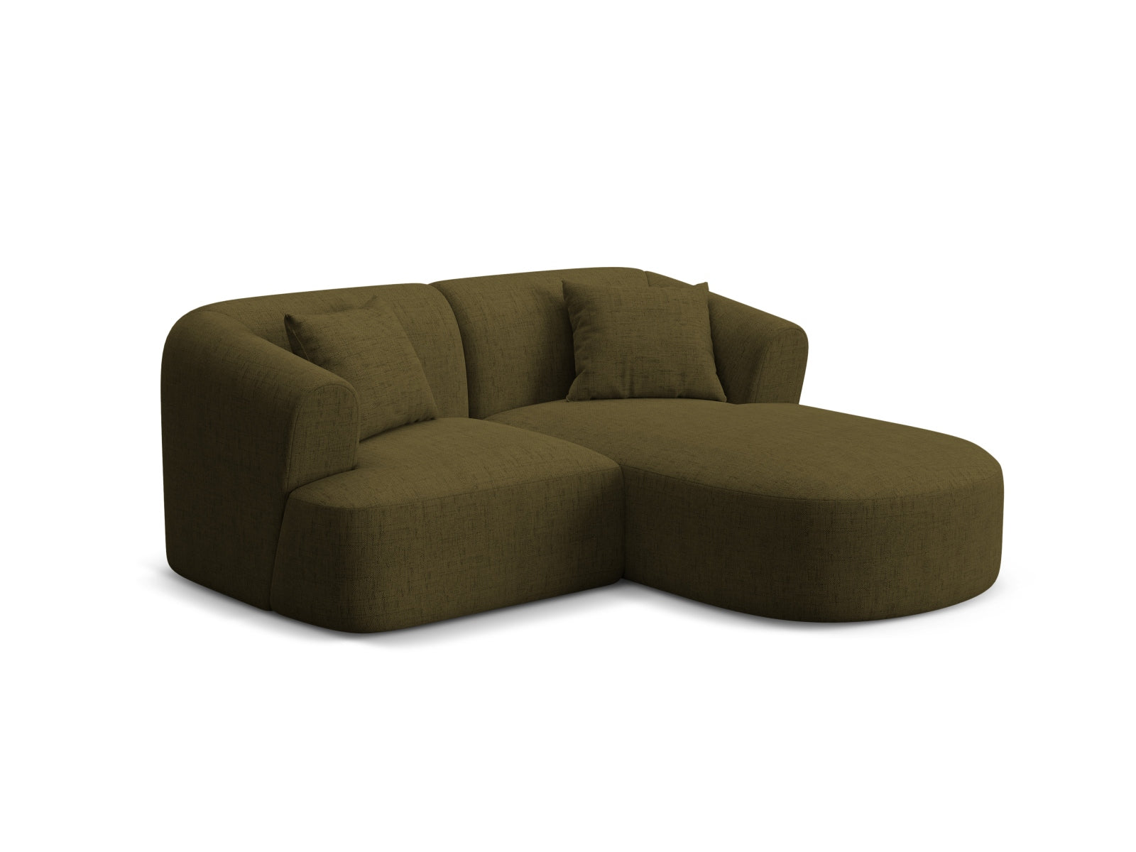 Elegantes 3-Sitzer Ecksofa Campi in stilvollem Grün, ideal für moderne Wohnräume, erhältlich bei KAQTU Design AG.