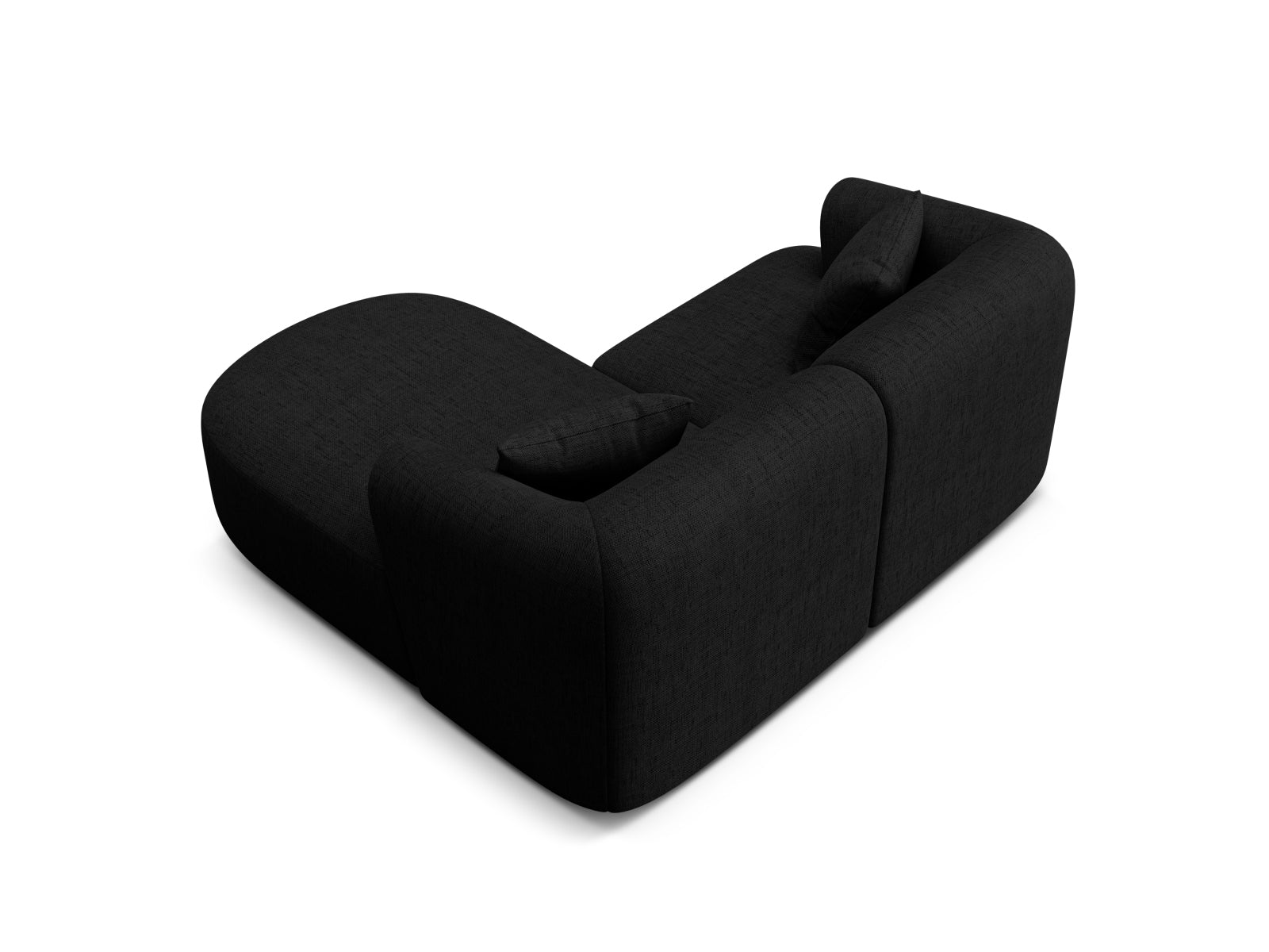 Modernes 3-Sitzer Ecksofa Campi in edlem Schwarz, perfekt für gemütliche Wohnzimmer. Hochwertige Verarbeitung von Cosmopolitan Design.