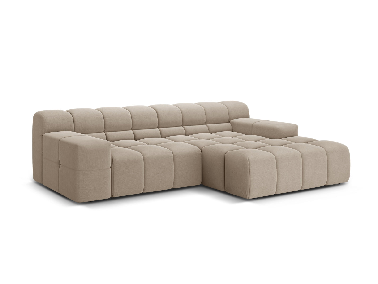 Stylisches 2-Sitzer Ecksofa rechts Hawaii in elegantem Cappuccino-Moly, ideal für moderne Wohnräume und gemütliche Abende.