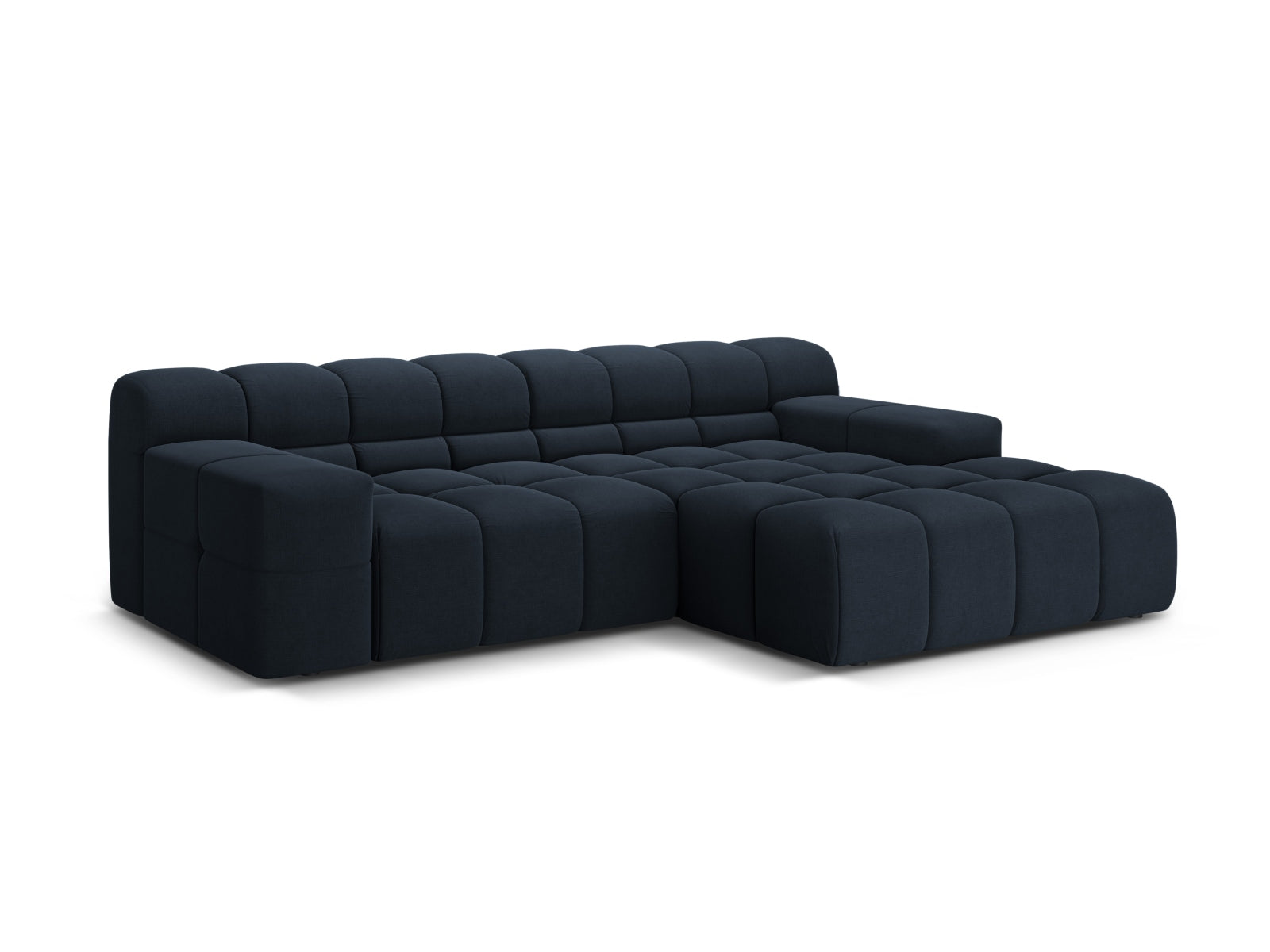 Stylisches 2-Sitzer Ecksofa rechts Hawaii in Royalblau, ideal für moderne Wohnräume, von Cosmopolitan Design.