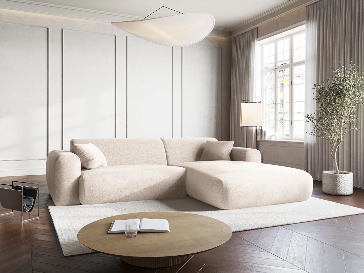 Entdecken Sie das Nolio Ecksofa rechts von Cosmopolitan Design. Dieses stilvolle 4-Sitzer Sofa (170 cm) vereint elegantes Design mit optimalem Sitzkomfort.