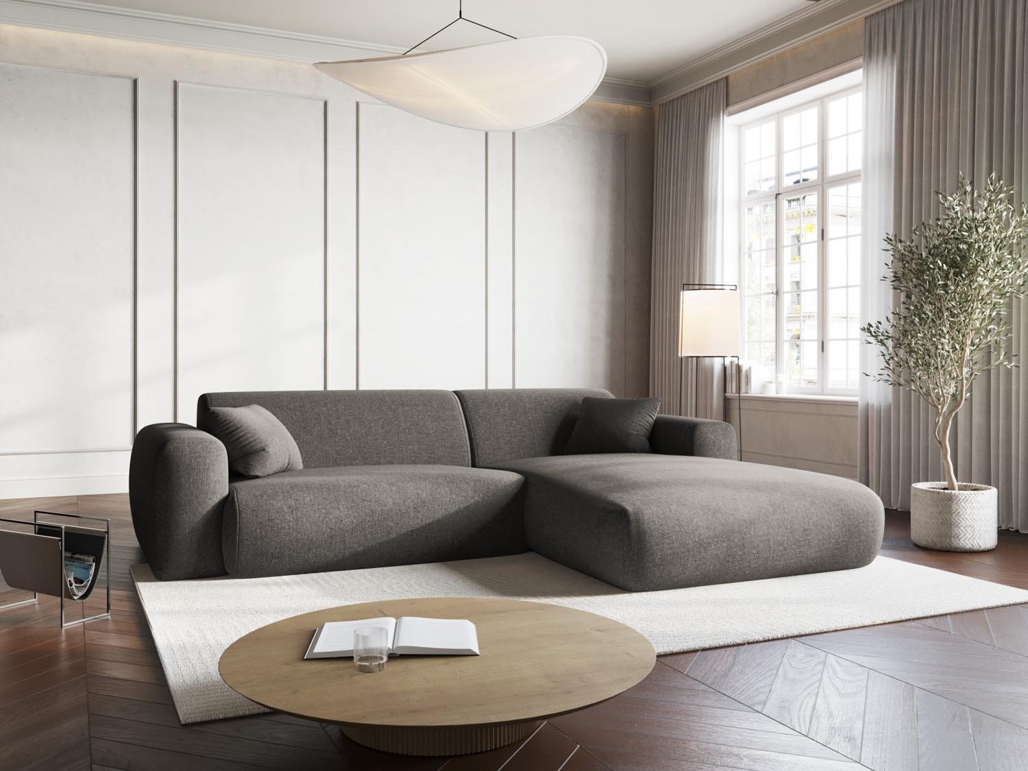 Erleben Sie das Nolio Ecksofa rechts von Cosmopolitan Design. Dieses 4-Sitzer Sofa (170 cm) bietet modernes Design und höchsten Komfort für Ihr Zuhause.