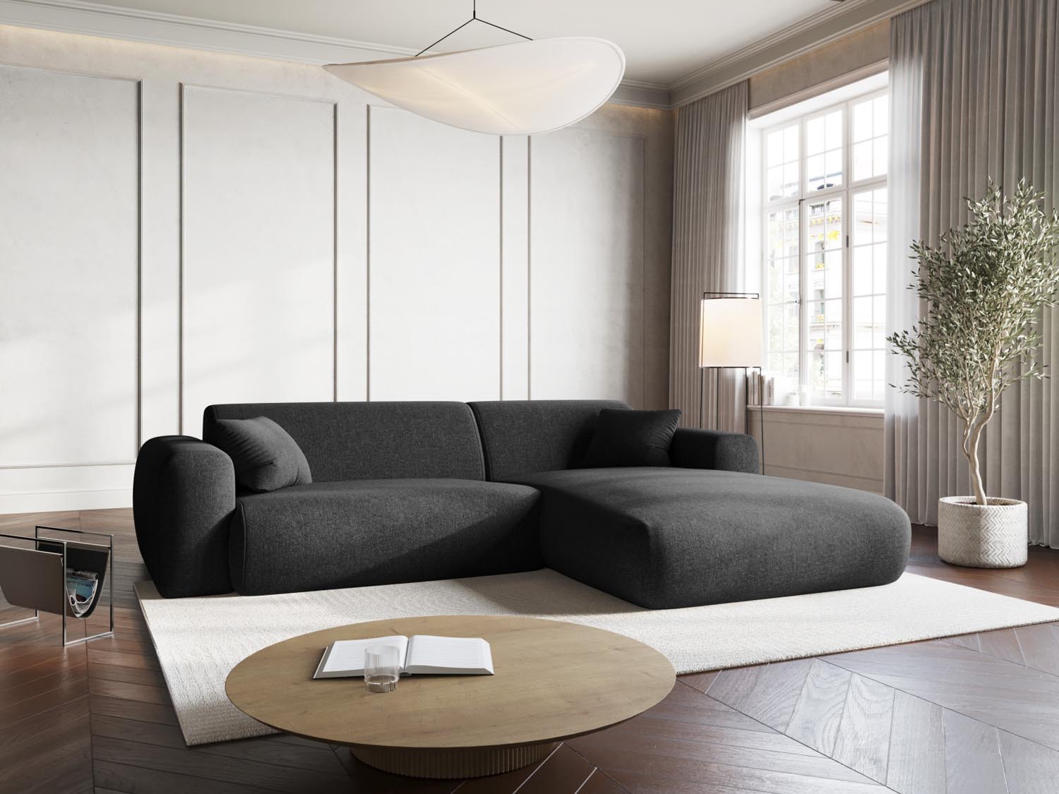 Entdecken Sie das Nolio Ecksofa rechts von Cosmopolitan Design. Dieses stilvolle 4-Sitzer Sofa (170 cm) vereint elegantes Design mit optimalem Sitzkomfort.