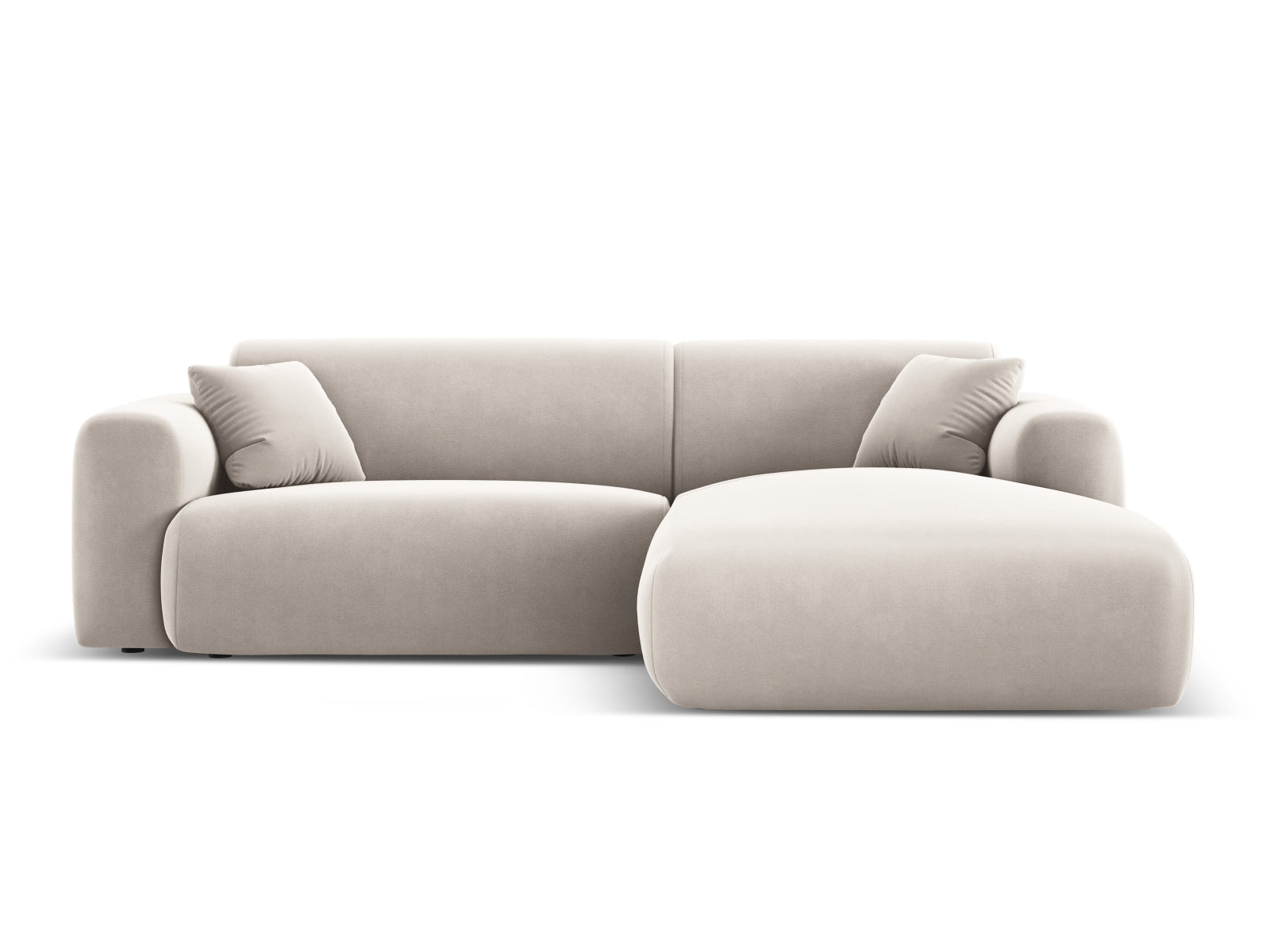 Nolio Velour Ecksofa rechts 4 Sitzer 170cm in Light Beige präsentiert im Onlineshop von KAQTU Design AG. Ecksofa rechts ist von Cosmopolitan Design