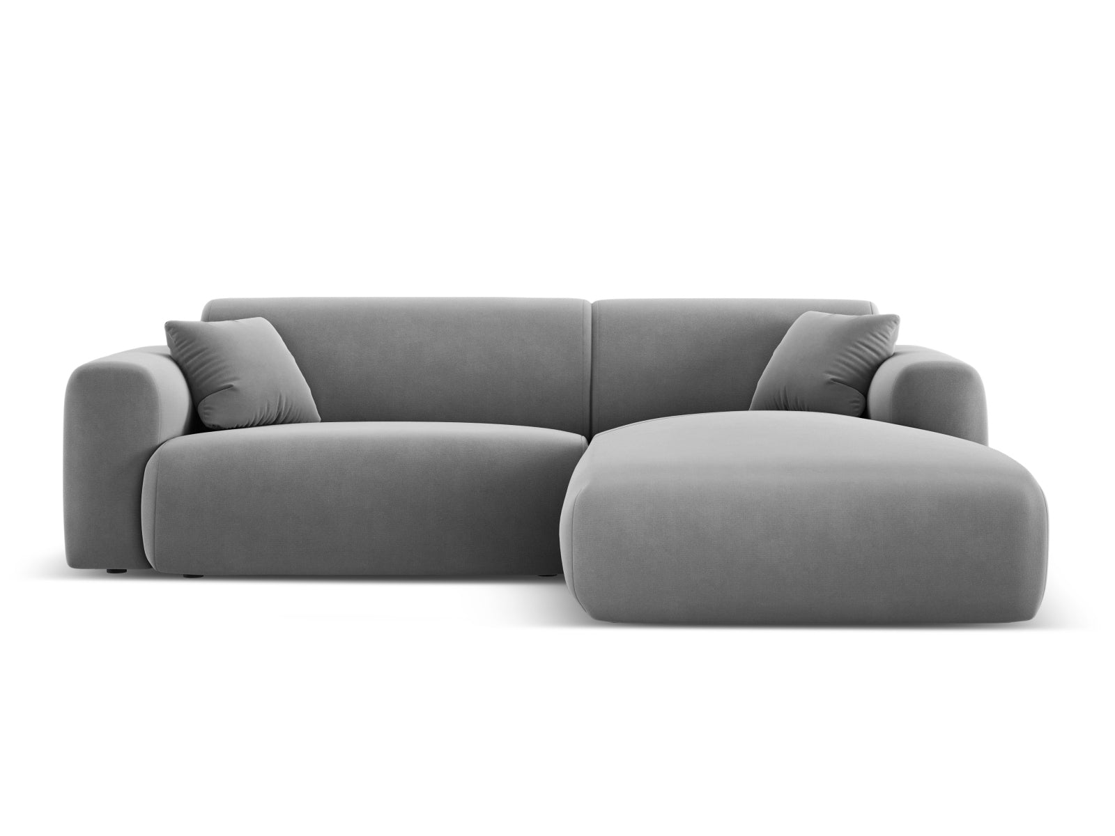 Nolio Velour Ecksofa rechts 4 Sitzer 170cm in Light Grey präsentiert im Onlineshop von KAQTU Design AG. Ecksofa rechts ist von Cosmopolitan Design