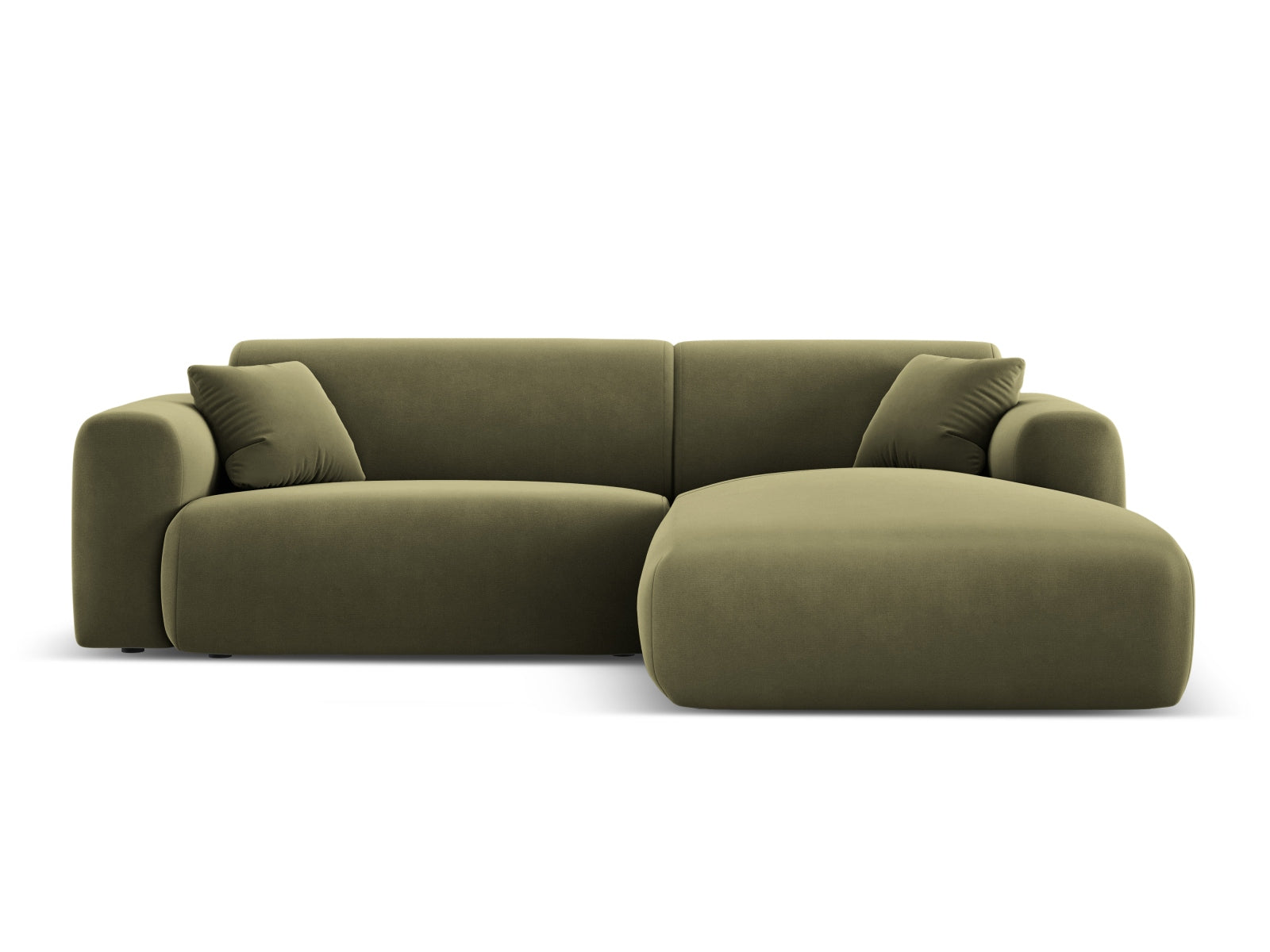 Nolio Velour Ecksofa rechts 4 Sitzer 170cm in Light Green präsentiert im Onlineshop von KAQTU Design AG. Ecksofa rechts ist von Cosmopolitan Design