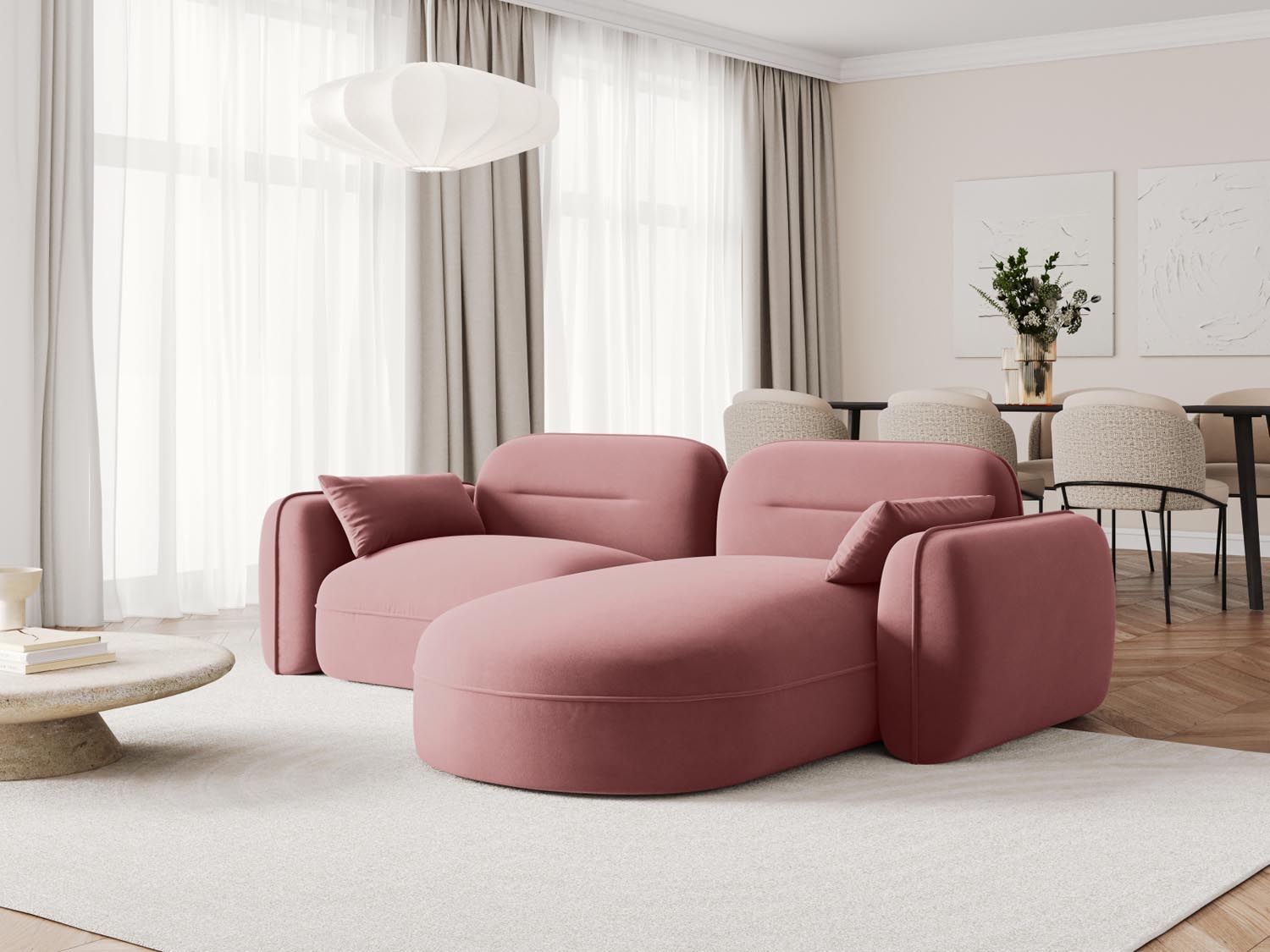 Entdecken Sie das Sydney Velour Modular Ecksofa rechts 3 Sitzer von Cosmopolitan Design – stilvolles Design, flexible Anordnung und höchsten Sitzkomfort für Ihr Wohnambiente.