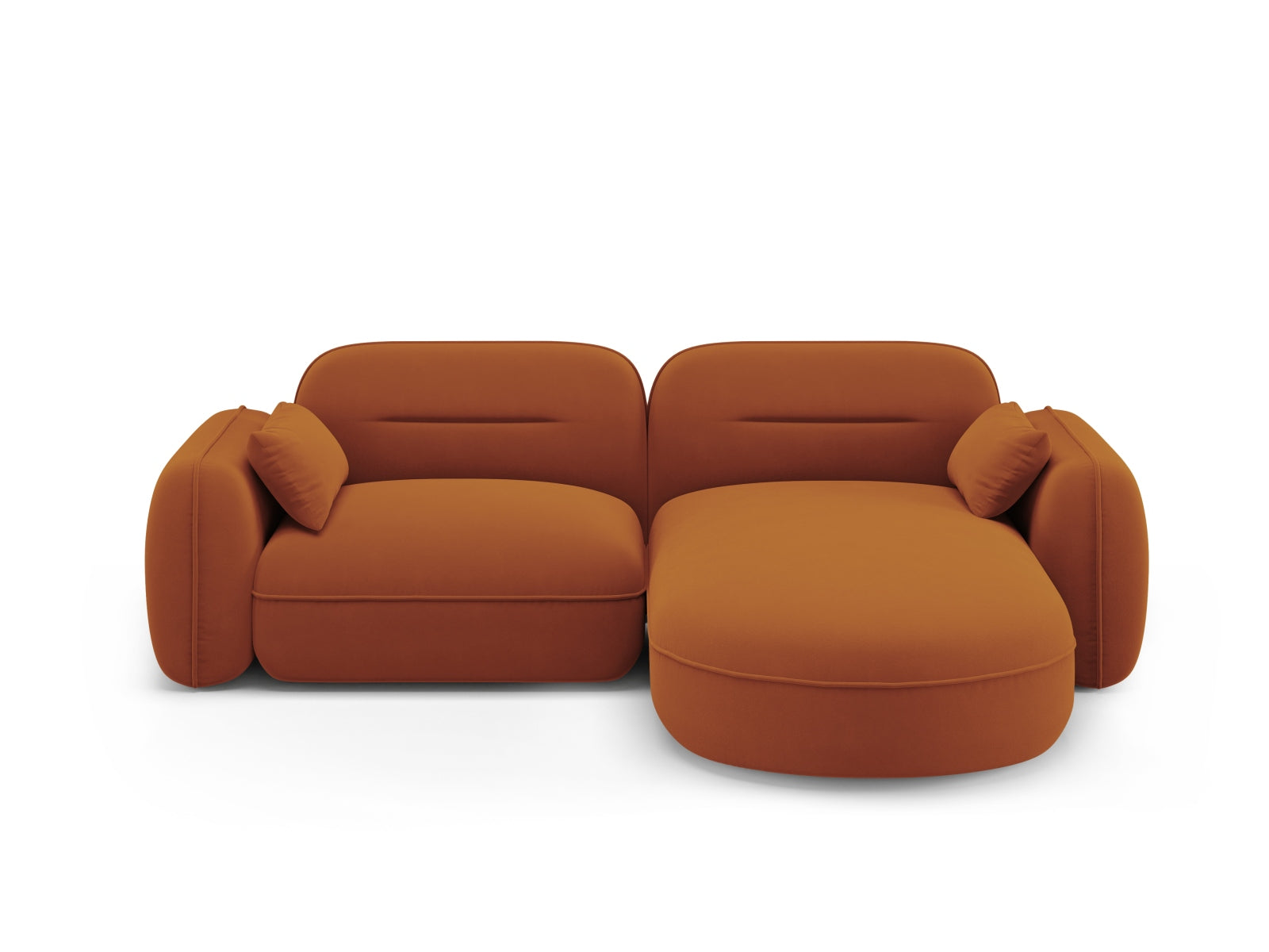 Sydney Velour Modular Ecksofa rechts 3 Sitzer in Terracotta präsentiert im Onlineshop von KAQTU Design AG. Ecksofa rechts ist von Cosmopolitan Design