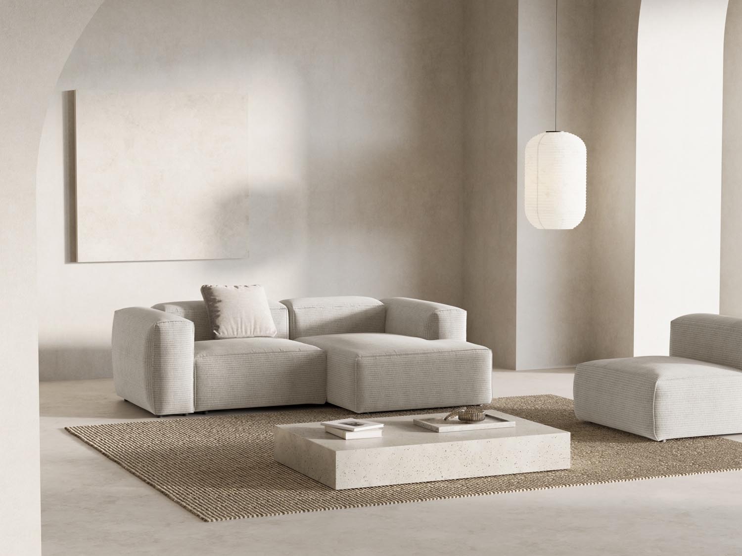 Bergamo Modular Ecksofa rechts 2 Sitzer in Ivory-Perla präsentiert im Onlineshop von KAQTU Design AG. Ecksofa rechts ist von Cosmopolitan Design
