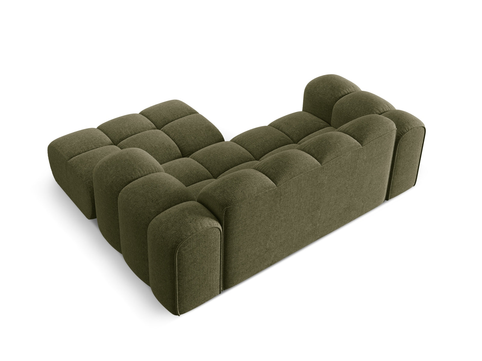 Elegantes 2-Sitzer Ecksofa Treno in Green-Eden, perfekt für stilvolle Wohnräume und entspannte Momente, erhältlich bei Cosmopolitan Design.