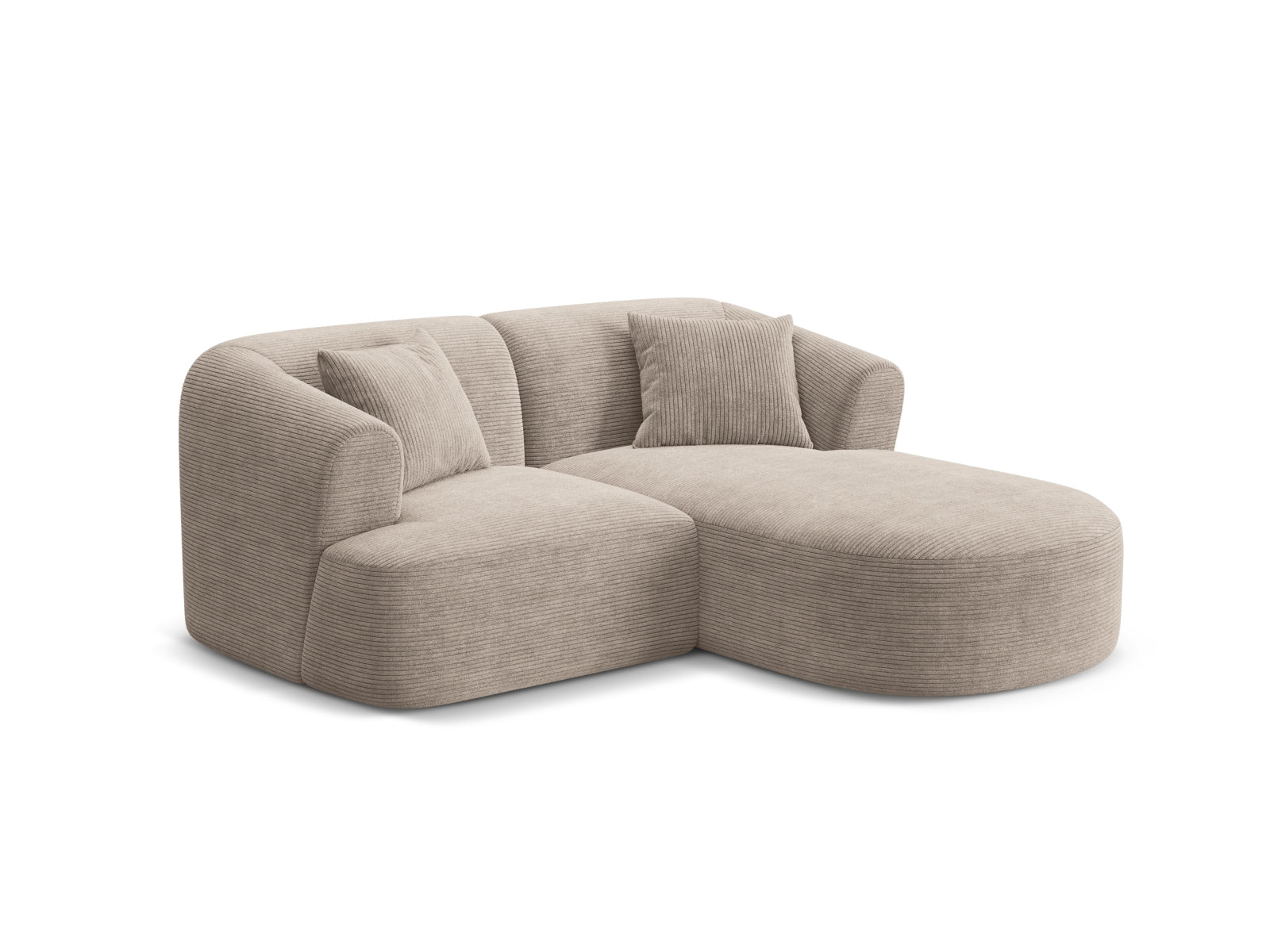 Elegantes 3-Sitzer Ecksofa Campi in stilvollem Cappuccino-Lincoln, ideal für moderne Wohnräume, erhältlich bei KAQTU Design AG.
