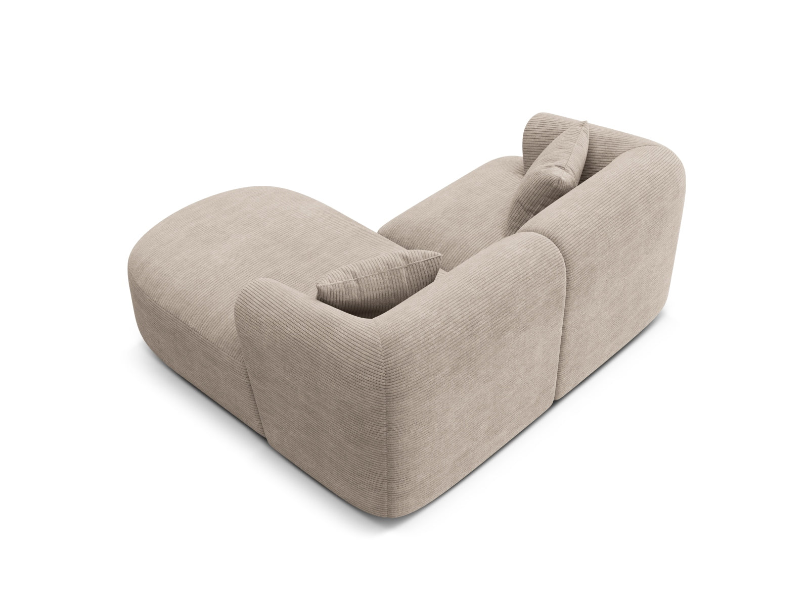 Stylisches 3-Sitzer Ecksofa Campi in sanftem Cappuccino-Lincoln, perfekt für gemütliche Abende und modernes Wohndesign.