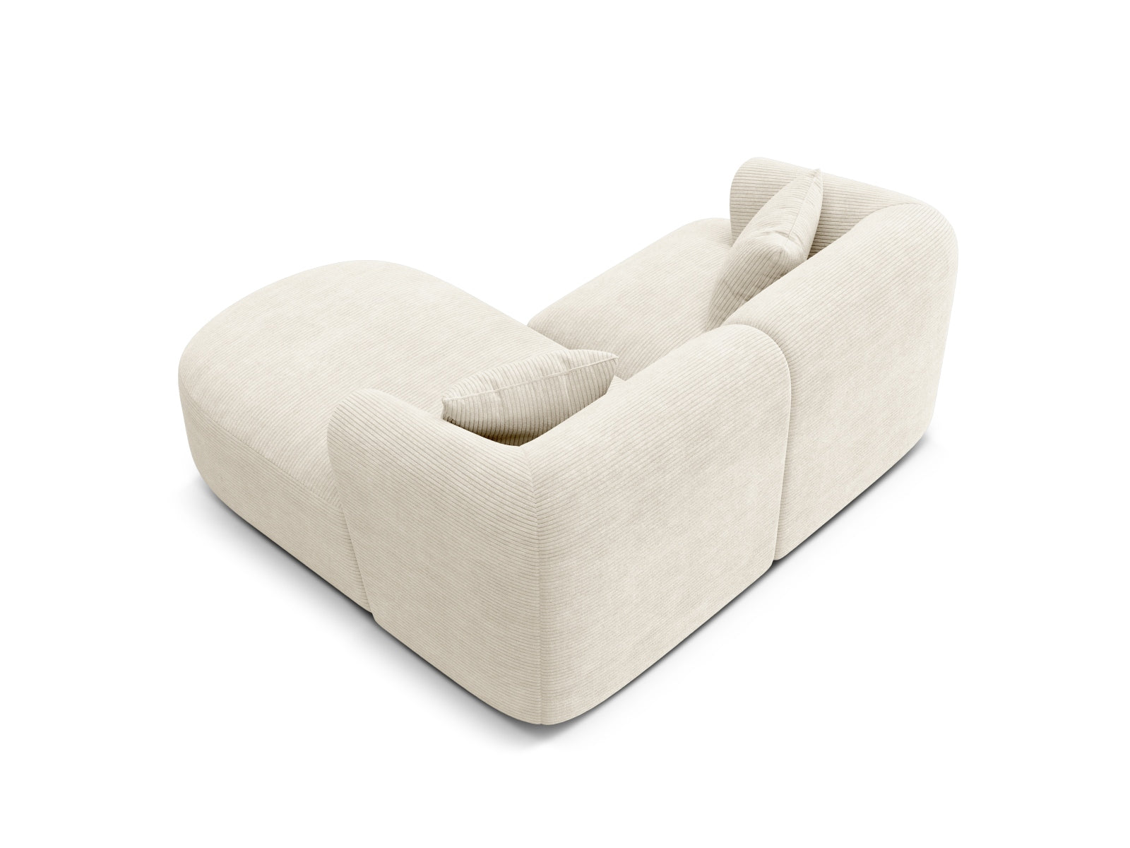Modernes 3-Sitzer Ecksofa Campi in sanftem Ivory, perfekt für gemütliche Abende und stilvolle Einrichtungsideen.