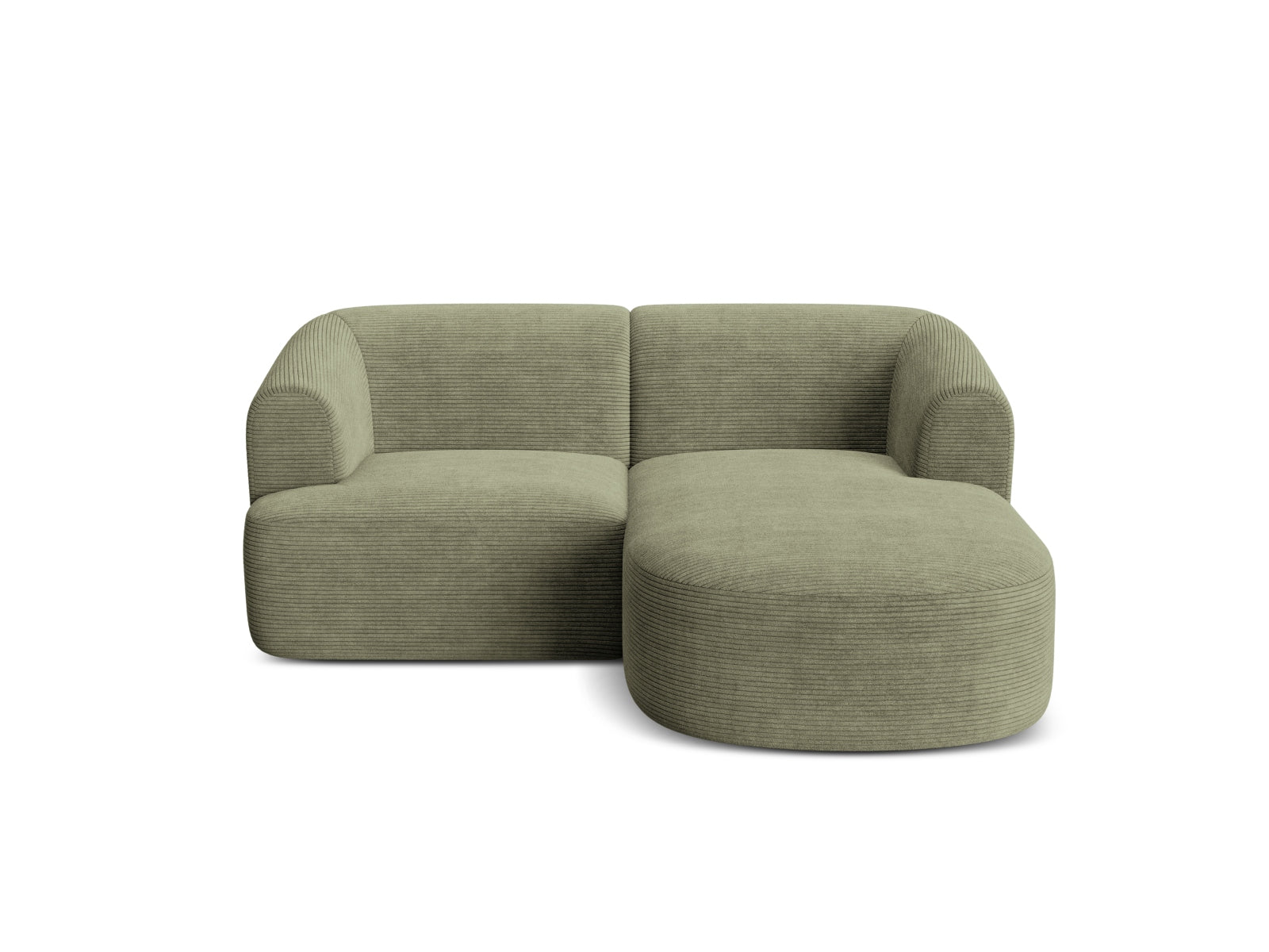 Elegantes 3-Sitzer Ecksofa Campi in trendigem Moss Green, ideal für stilvolle Wohnräume und entspannte Stunden.
