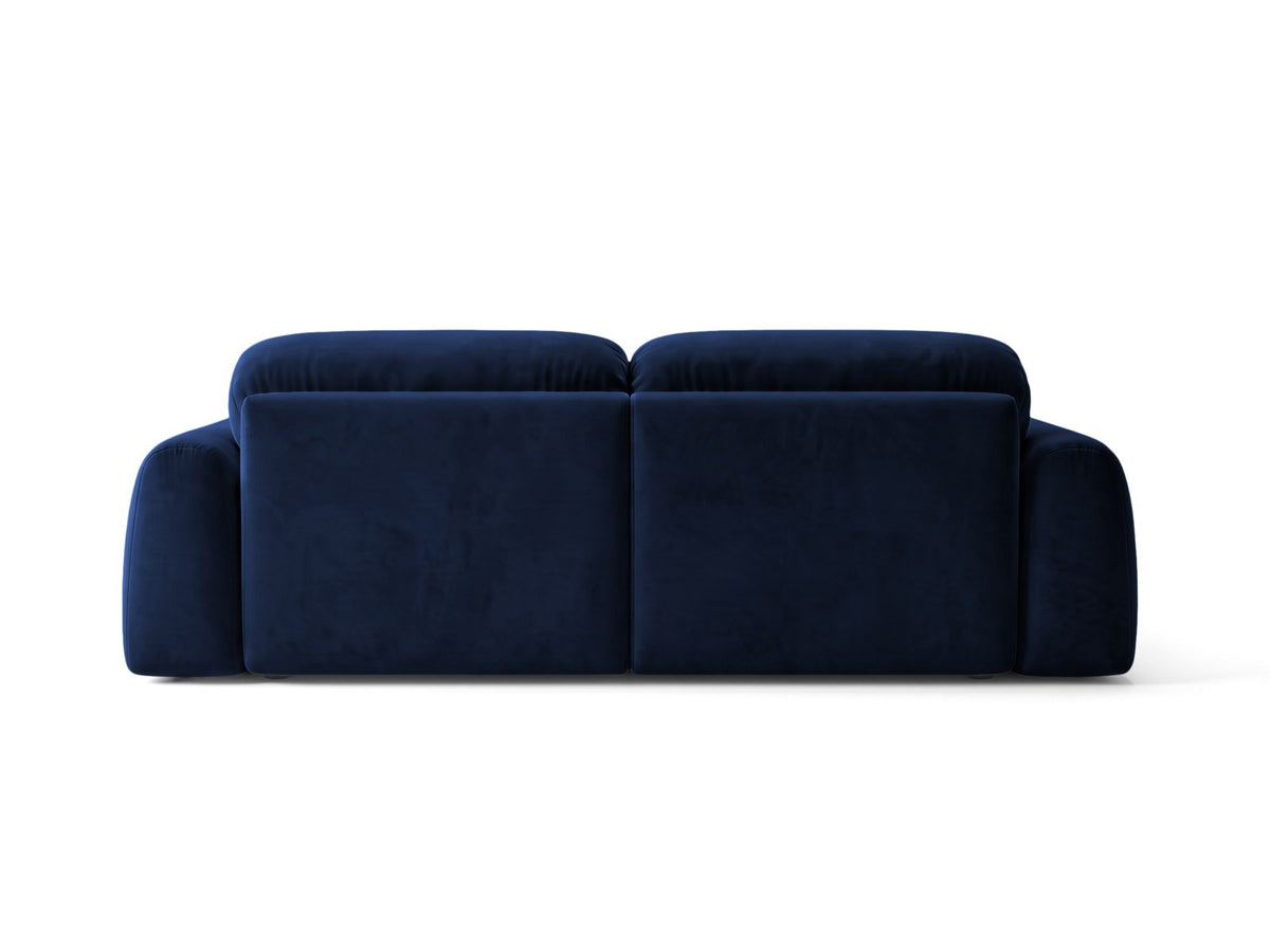 Ecksofa Milan rechts mit Récamiere, Bluvel-Bezug und schwarzen Kunststoffbeinen