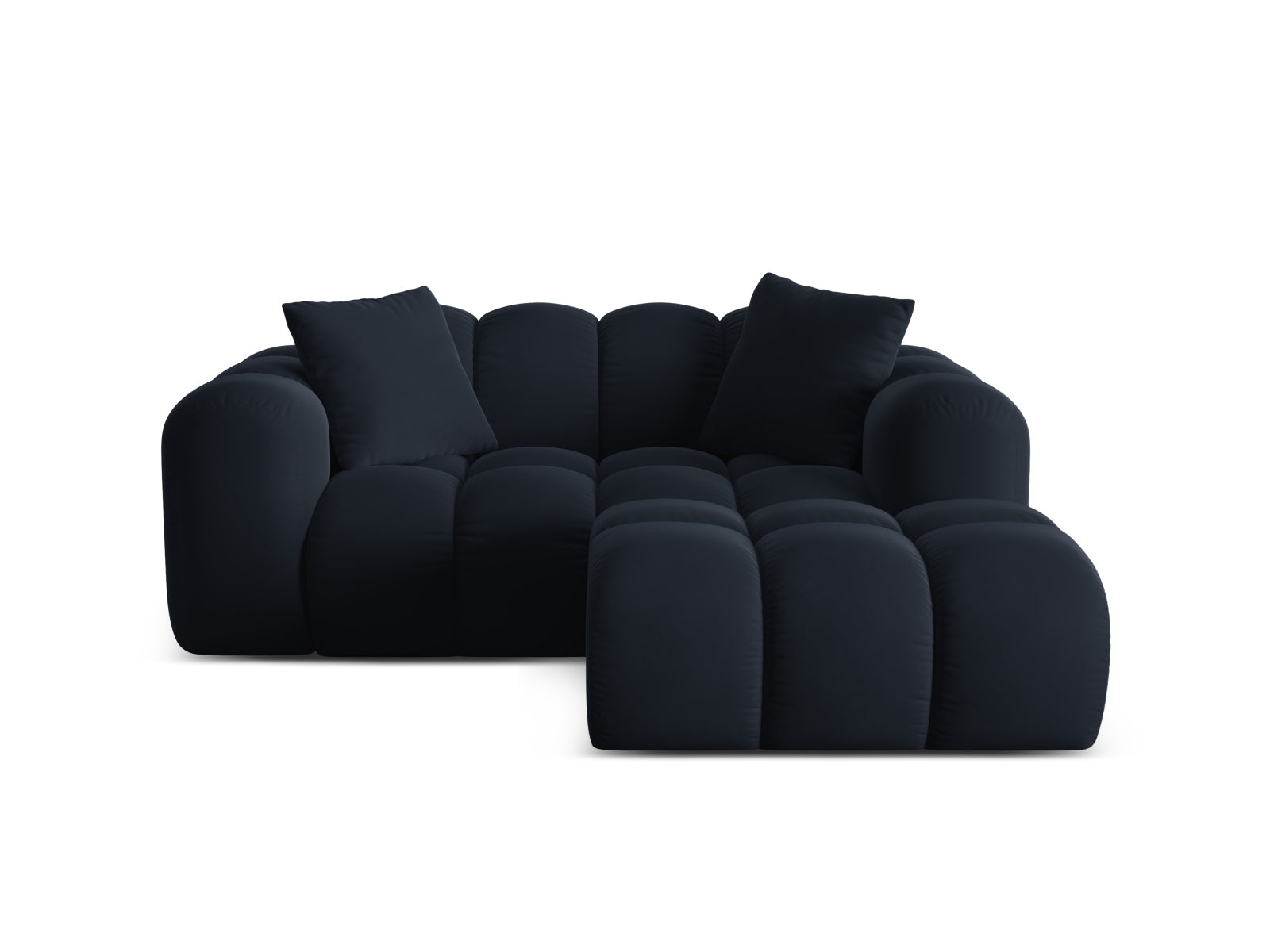 2-Sitzer Ecksofa rechts Treno in Dark Blue-Bluvel präsentiert im Onlineshop von KAQTU Design AG. Ecksofa rechts ist von Cosmopolitan Design