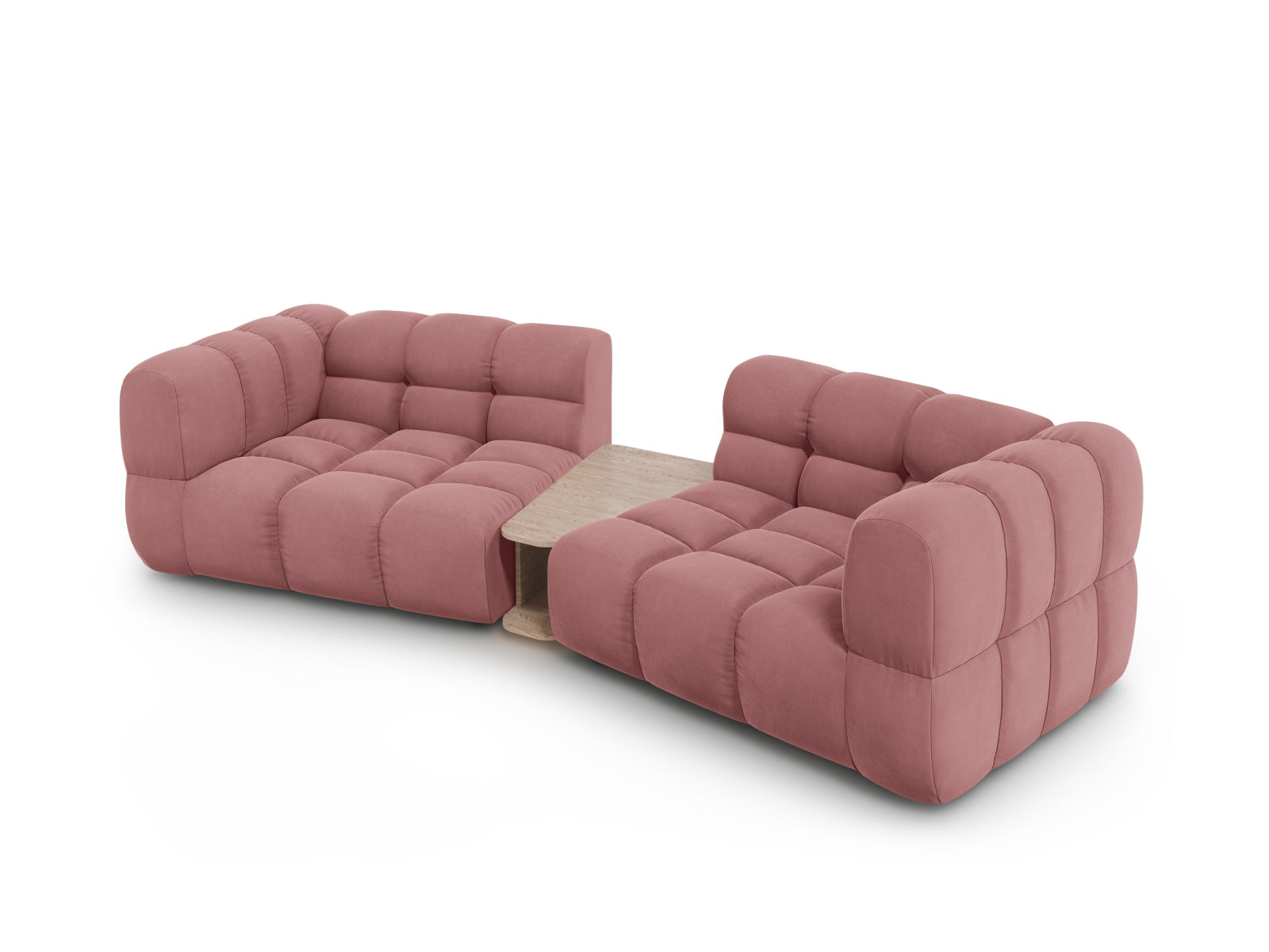 Modulares 2-Sitzer Sofa aus Sky Velour in Flamingo-Casino, perfekt für moderne Wohnkonzepte, entworfen von Cosmopolitan Design.