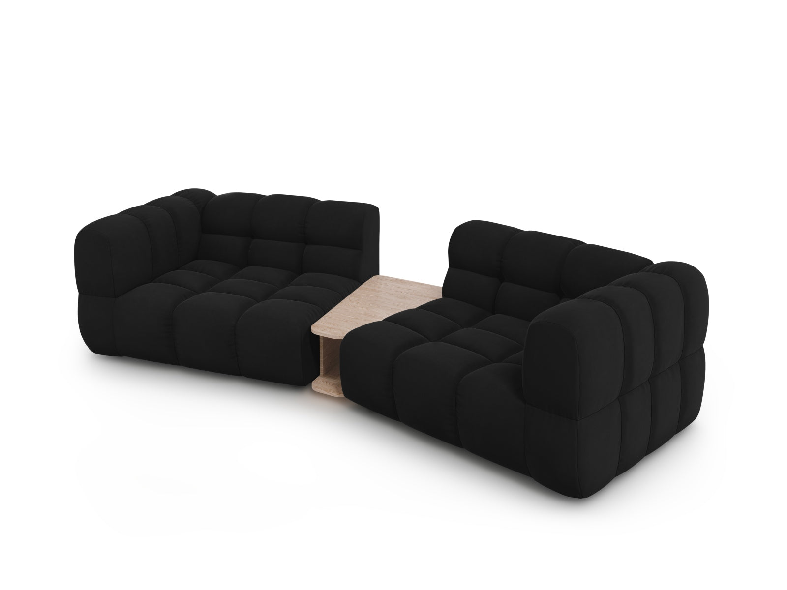Modulares 2-Sitzer Sofa in edlem Sky Velour, 148 cm breit, von Cosmopolitan Design für moderne und elegante Wohnambiente.