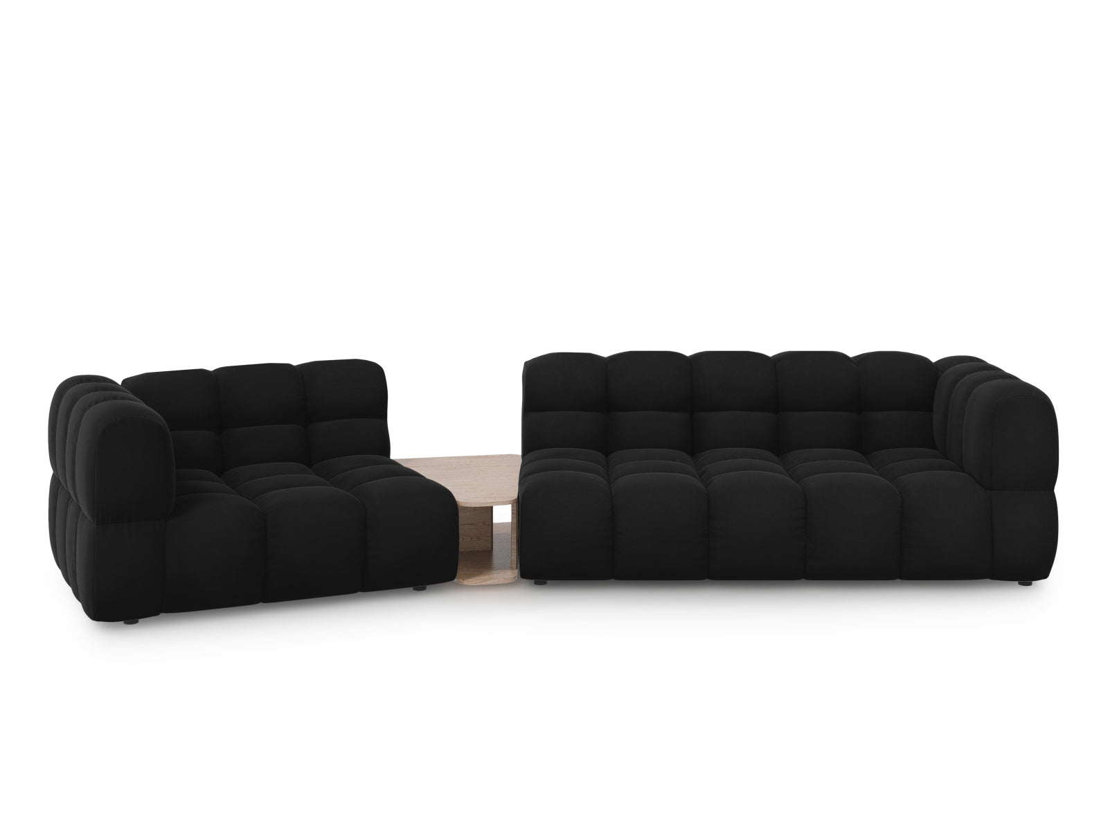 Sky Velour modulares Sofa links 3 Sitzer 148cm in Black-Casino präsentiert im Onlineshop von KAQTU Design AG. L-Sofa links ist von Cosmopolitan Design