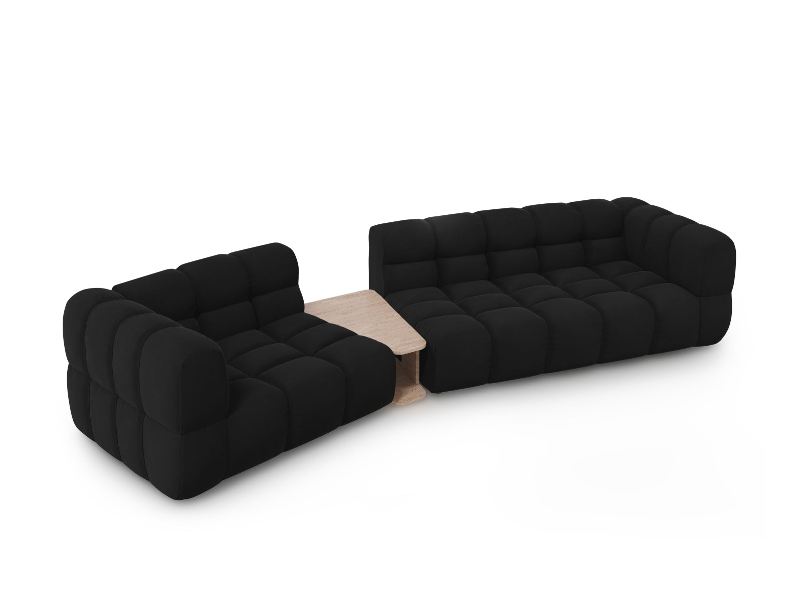 Modulares 3-Sitzer Sofa in Sky Velour, linksseitig, 148 cm breit, perfekt für moderne und elegante Wohnambiente.