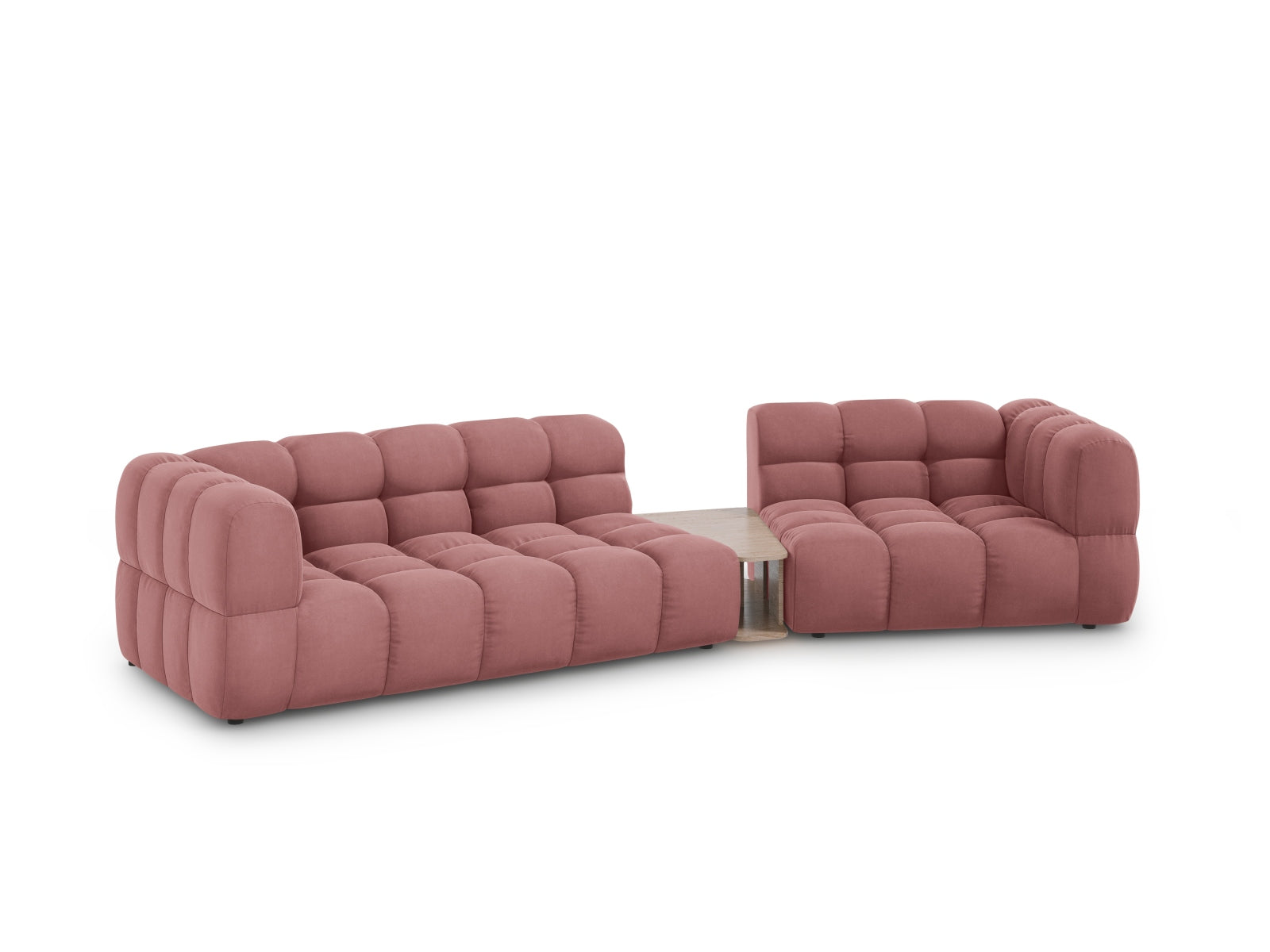 Elegantes Sky Velour Sofa in modulares Design, 3-Sitzer rechts, 148 cm, ideal für stilvolle Wohnräume, präsentiert von Cosmopolitan Design.