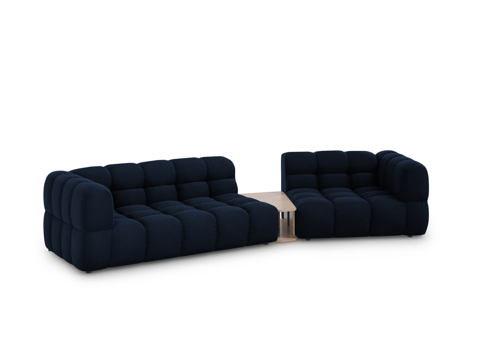 Elegantes Sky Velour Sofa in Royal Blue, 3-Sitzer, 148 cm, modulares Design, ideal für stilvolle Wohnräume, präsentiert von Cosmopolitan Design.
