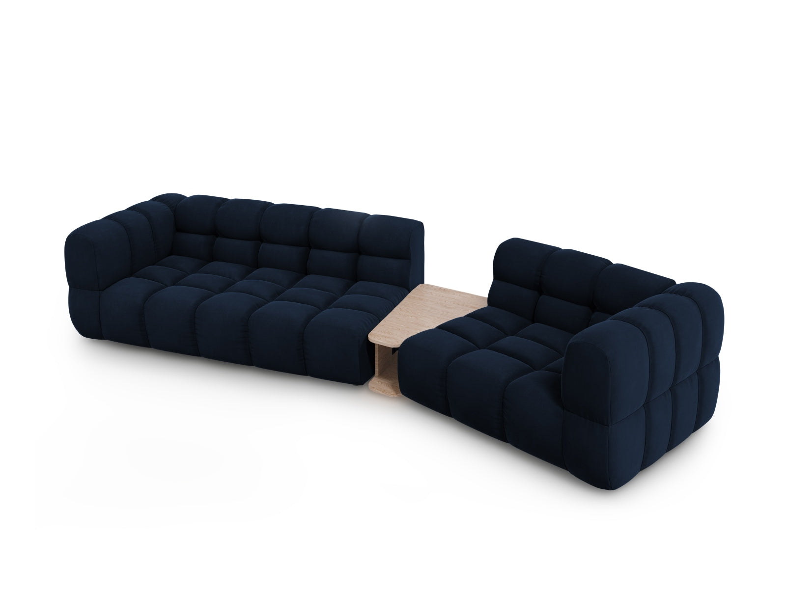 Modulares 3-Sitzer Sofa in Royal Blue aus Sky Velour, 148 cm, rechtsseitig, perfekt für moderne und elegante Wohnkonzepte von Cosmopolitan Design.
