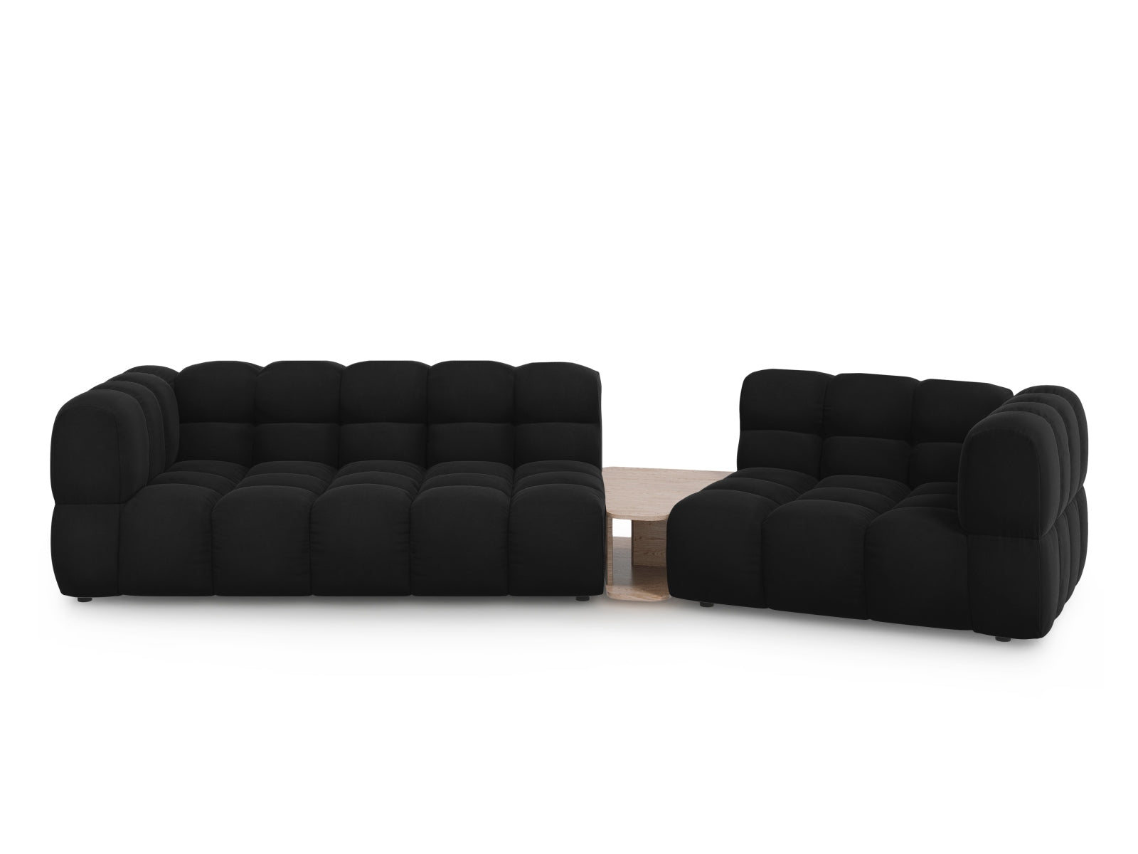 Sky Velour modulares Sofa rechts 3 Sitzer 148cm in Black-Casino präsentiert im Onlineshop von KAQTU Design AG. L-Sofa rechts ist von Cosmopolitan Design